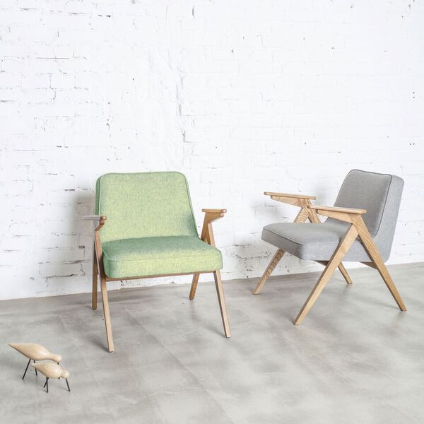fauteuil bunny _ 366 concept _ fauteuil pieds compas_loft vert olive_ slavia vintage