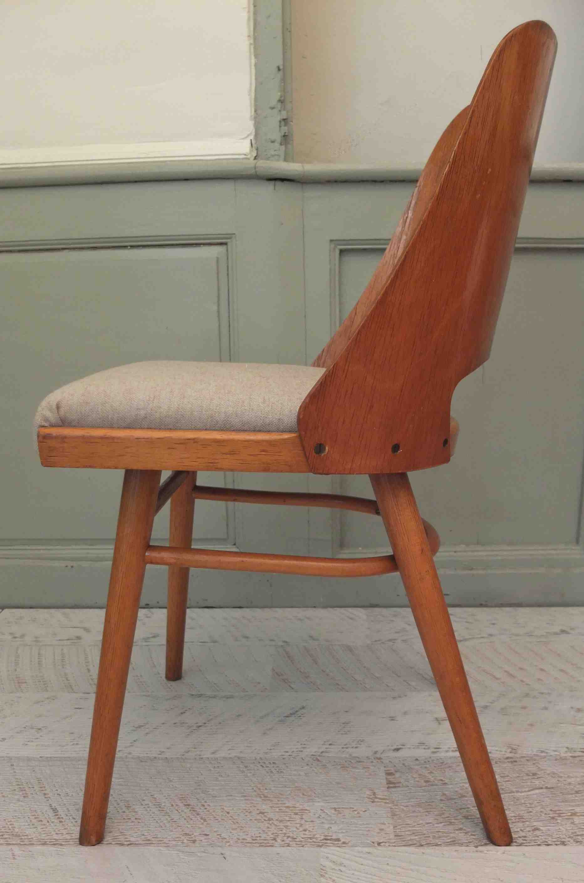 Chaise TON Thonet dossier en bois courbé  Baumann Arco III Slavia Vintage 9