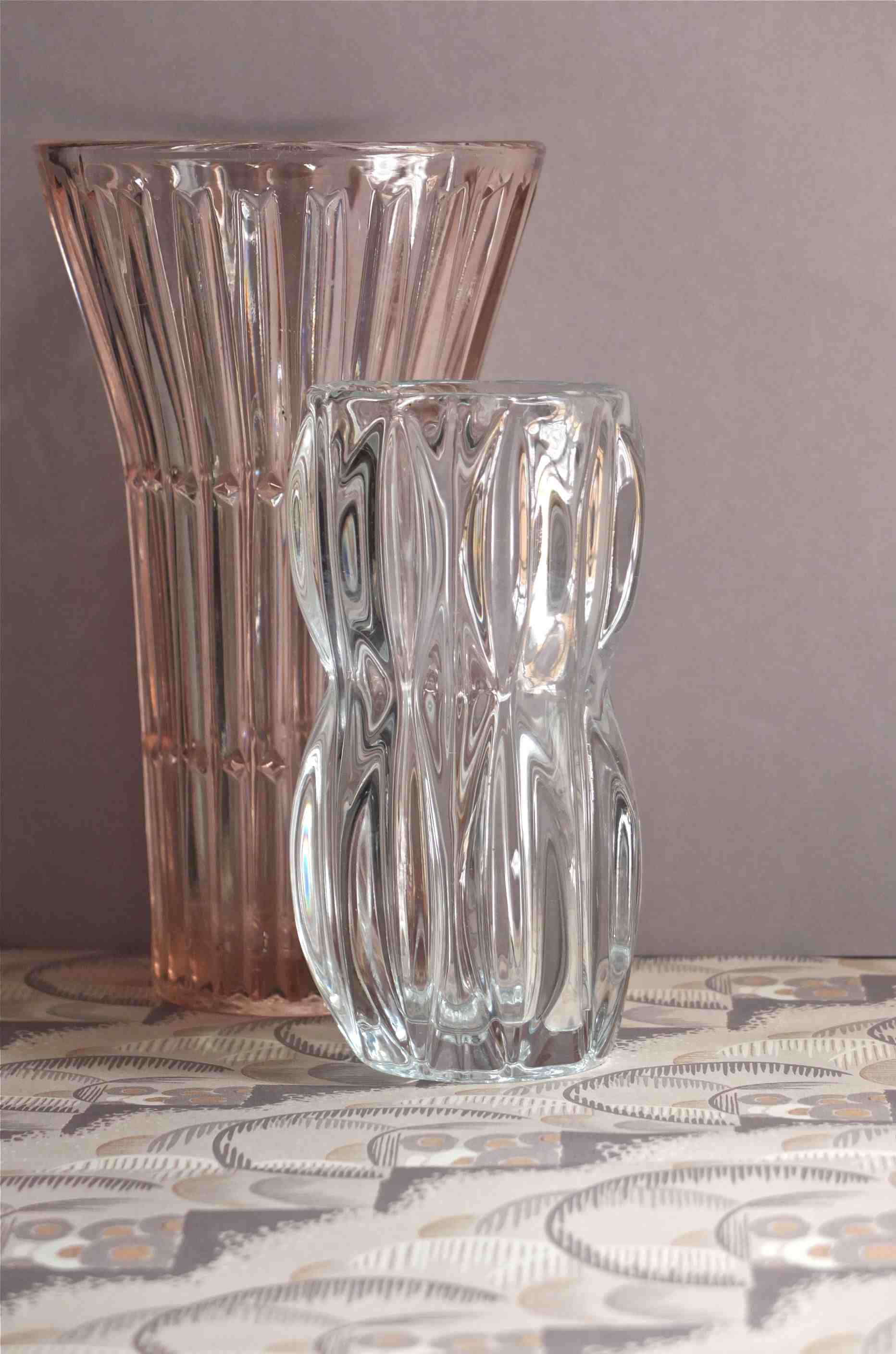 vase en verre des annees 60 tcheque verre de boheme vintage tcheque slavia vintage
