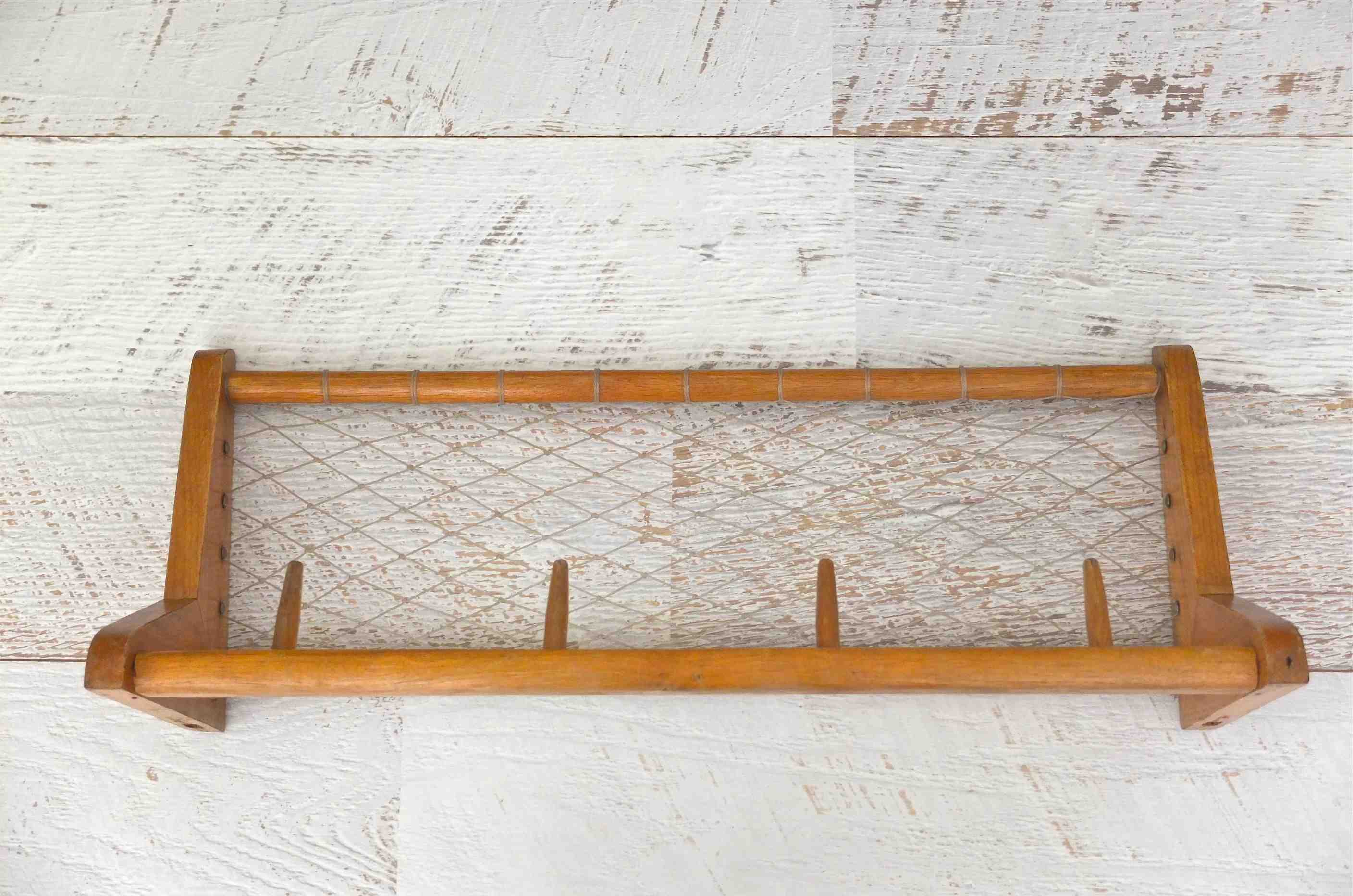 porte-manteaux vintage annees 60 bois wagon slavia vintage