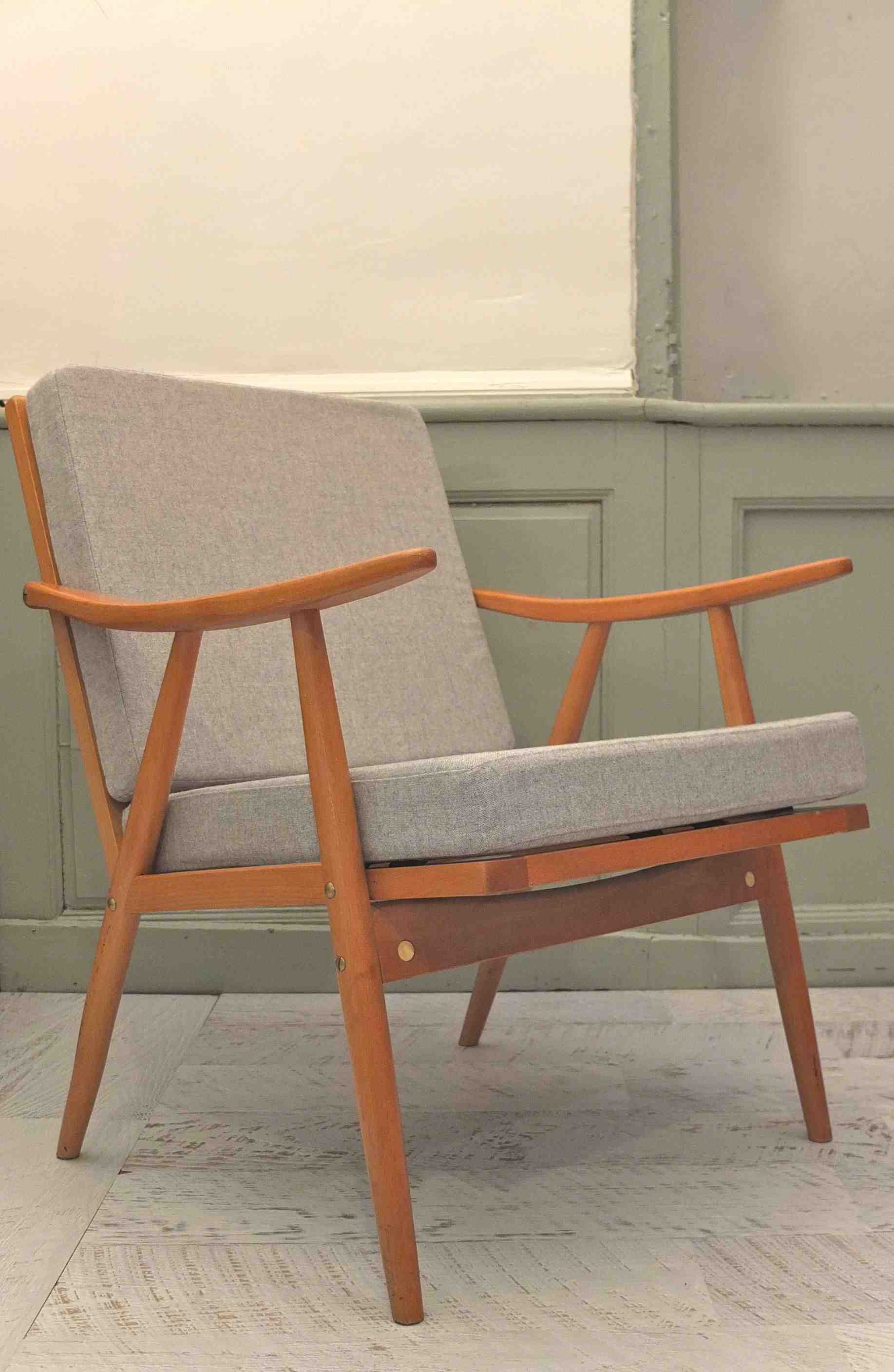 fauteuil scandinave vintage "liv" slavia vintage 4