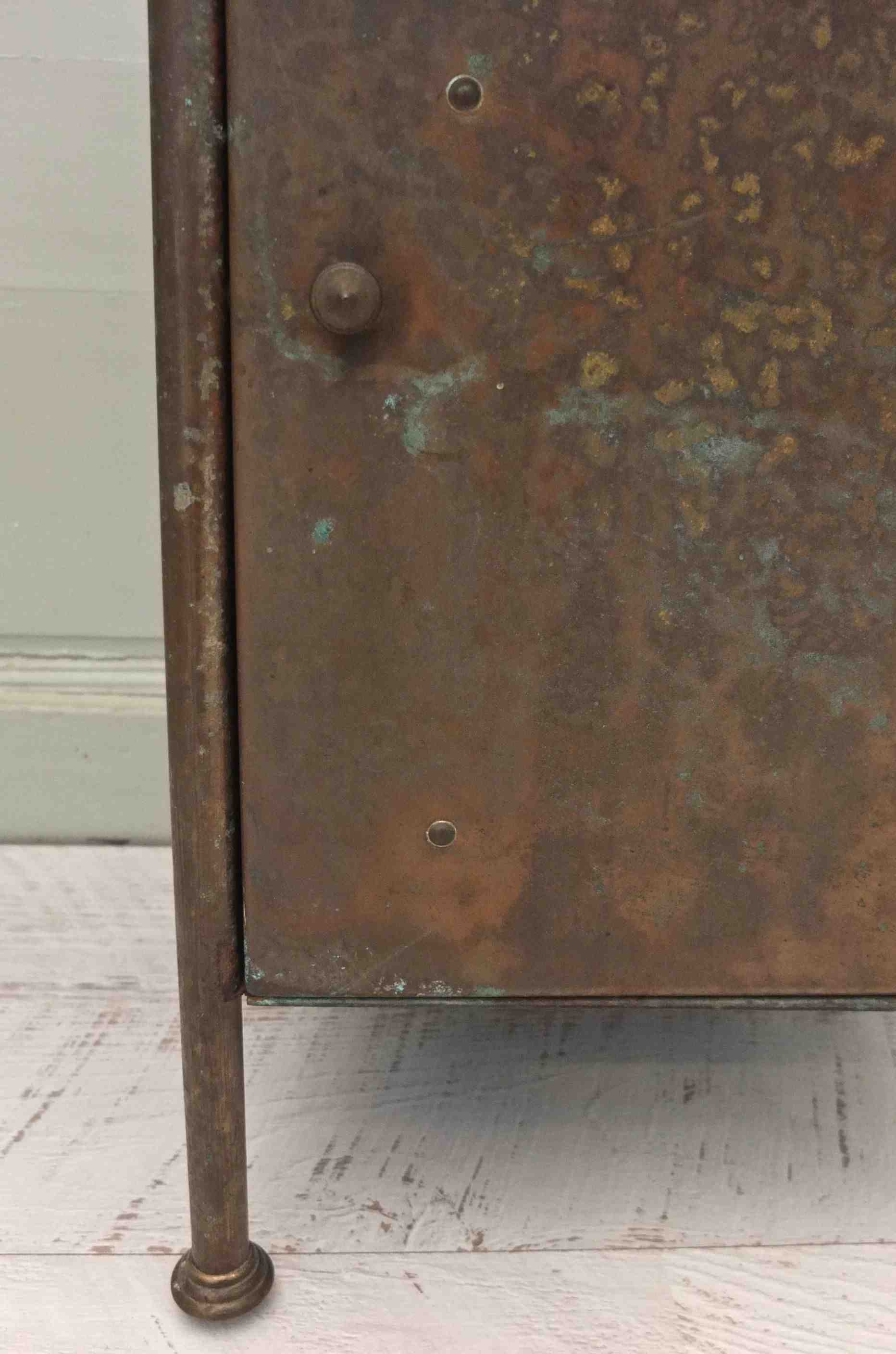Slavia vintage table de chevet des années 1910  modèle "Baden Baden" laiton et marbre