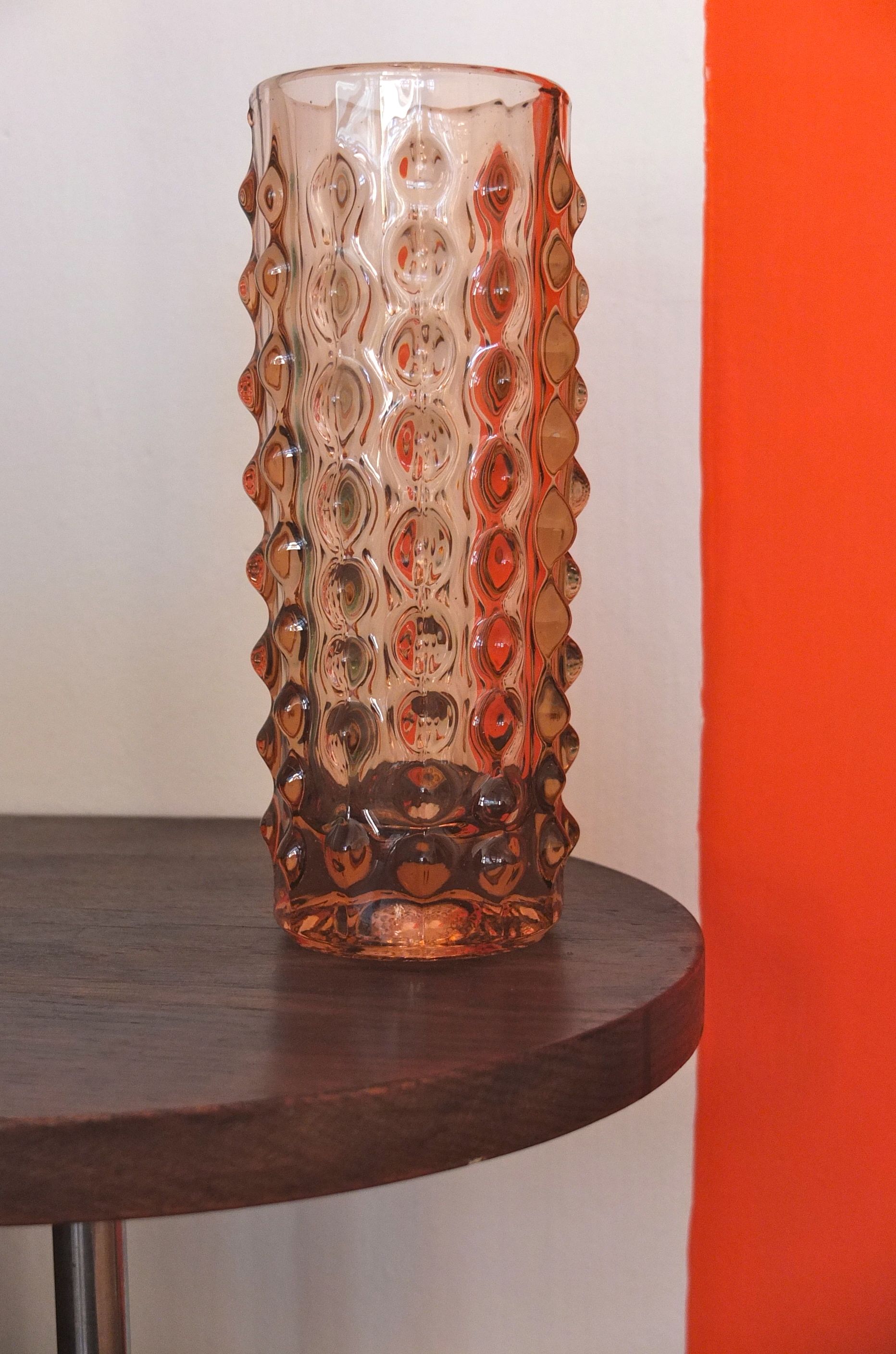 Slavia Vintage vase en verre tchécoslovaque de style Bruxelles 58 "Octopus"