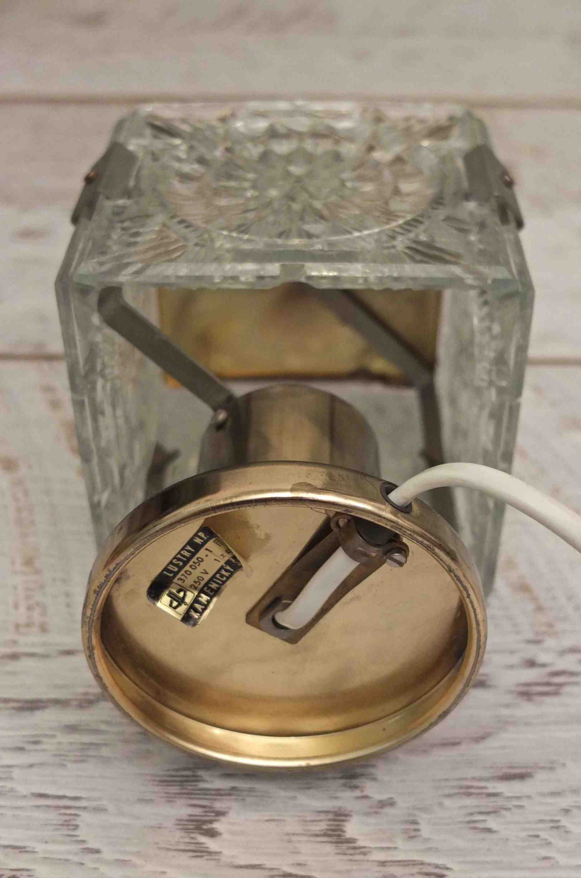 Slavia Vintage lampe des années 80 en verre modèle "Glasnost" photo base