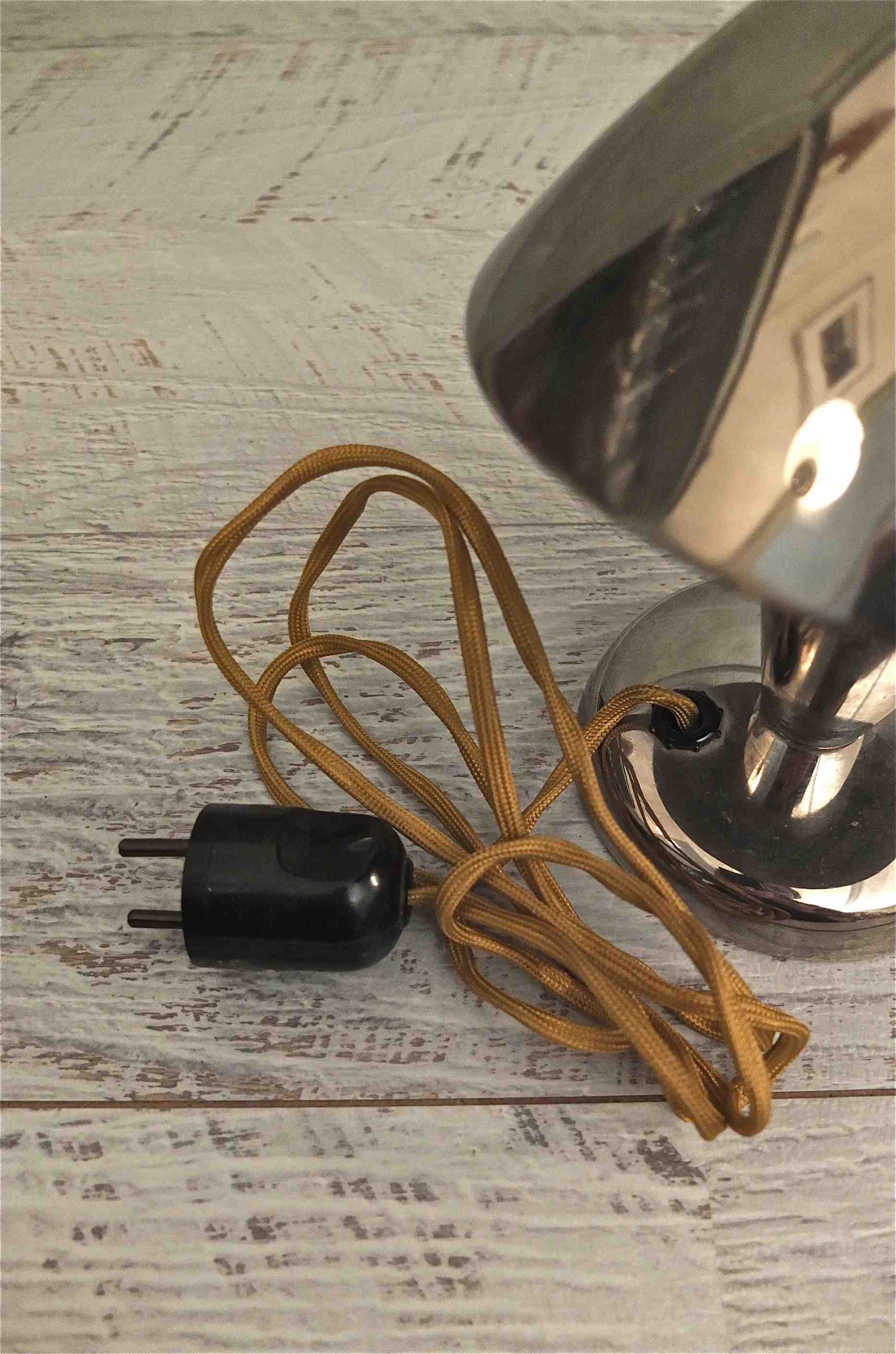 Slavia vintage détail câble lampe chromée des années 20 Fitzgerald