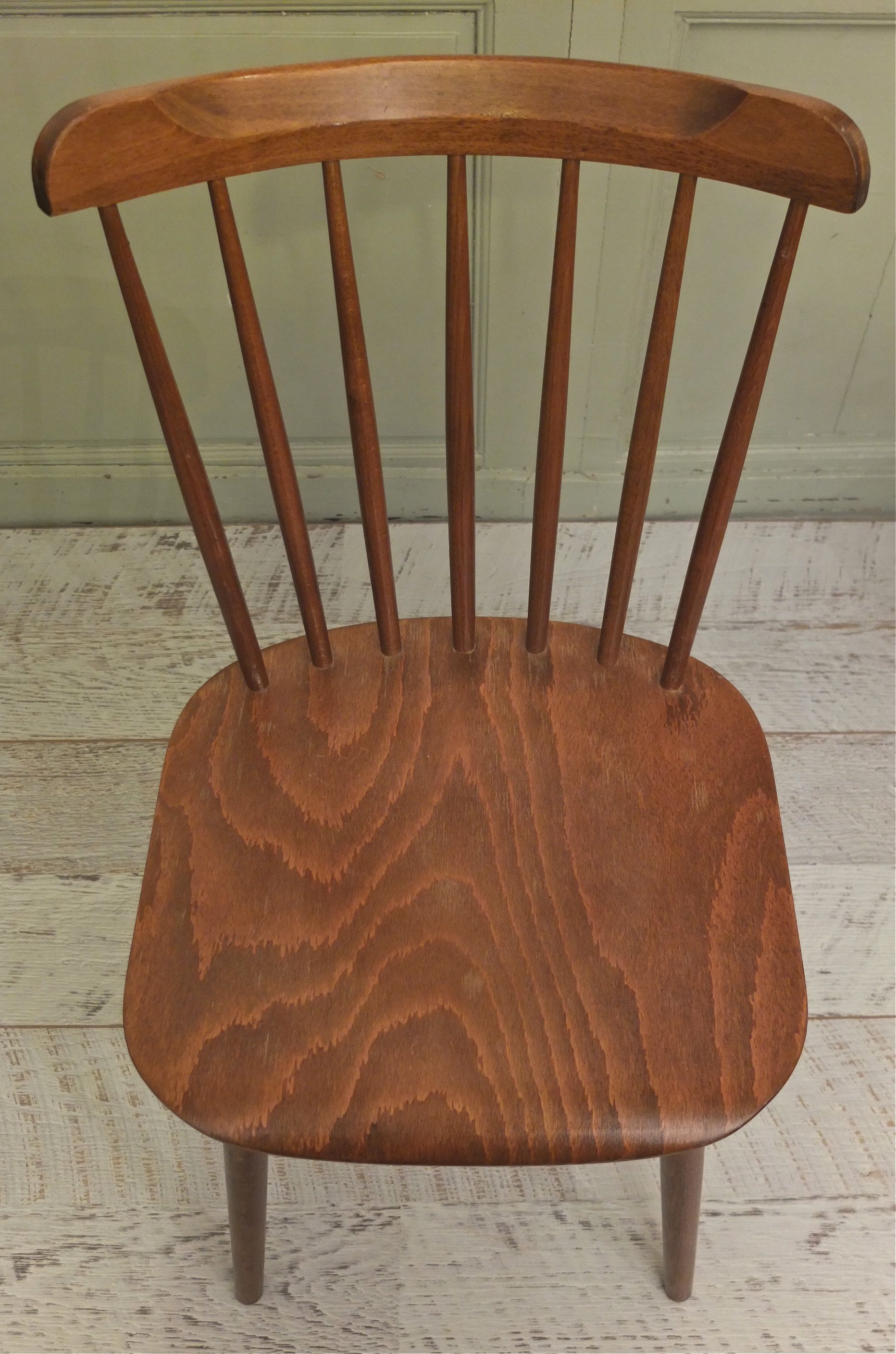 Slavia Vintage chaise TON en bois de style scandinave modèle "Rybnik" tchécoslovaque