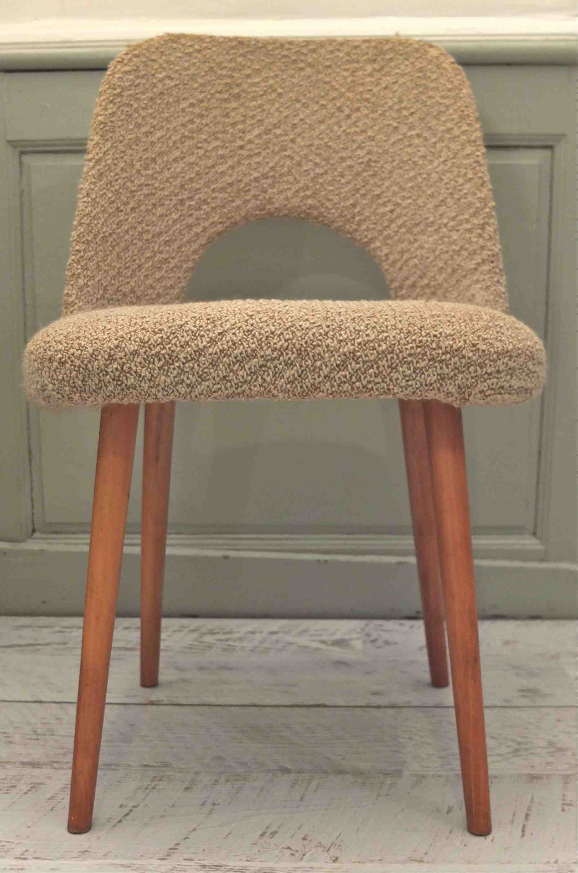 fauteuil midcentury de style pierre guariche Ton Thonet ivory slavia vintage 6