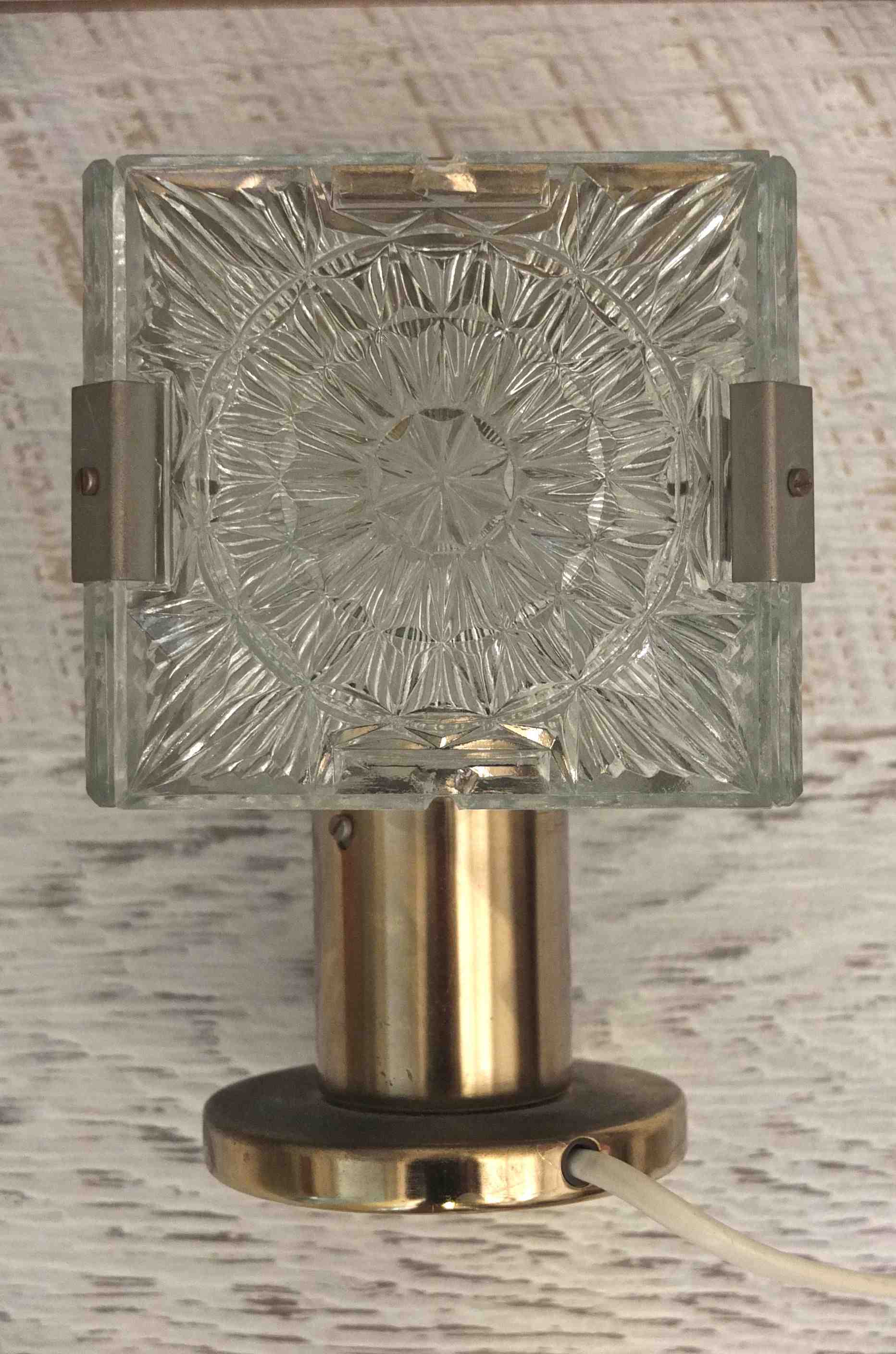 Slavia Vintage lampe des années 80 en verre modèle "Glasnost" photo travail du verre 