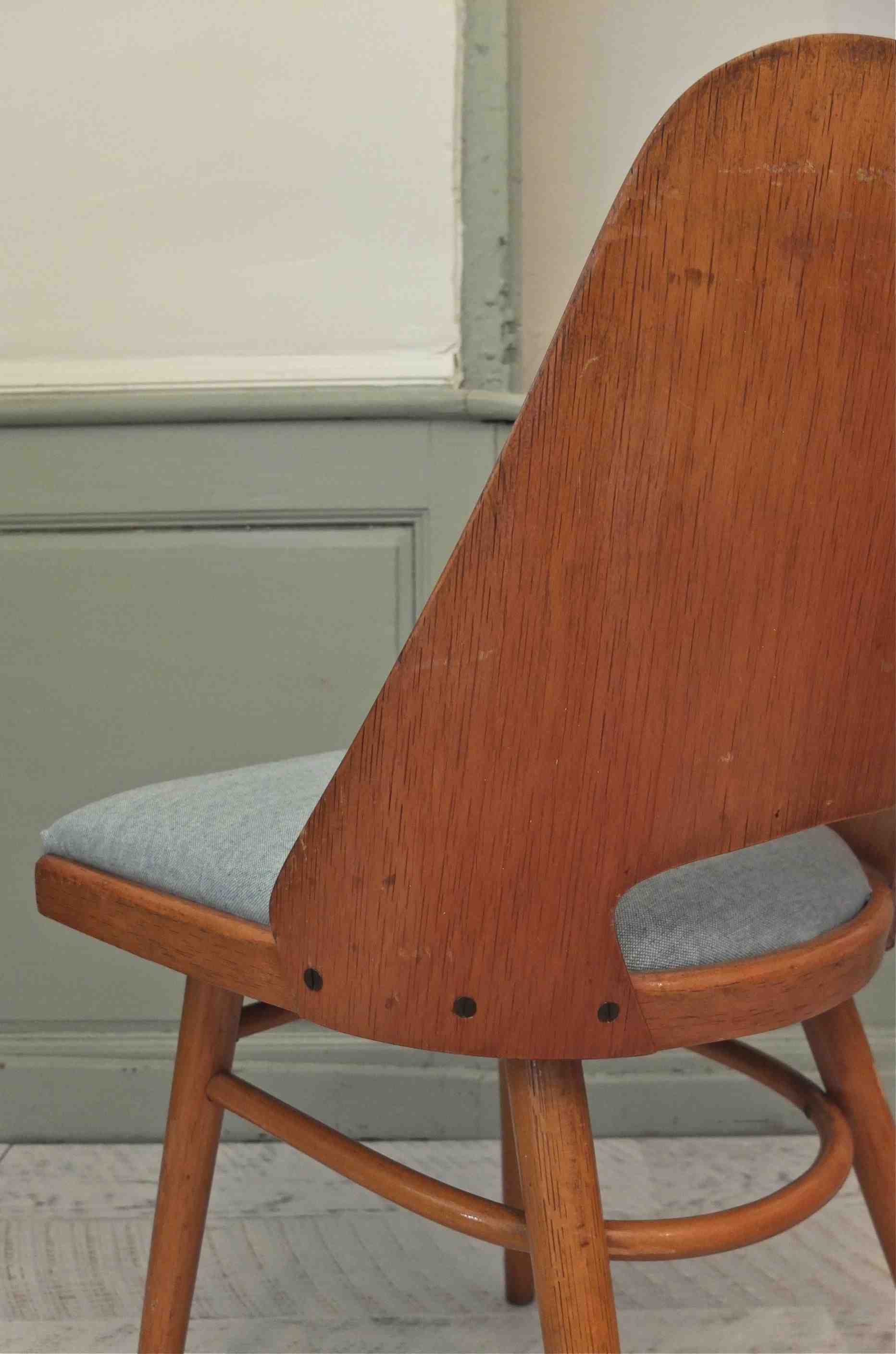 Chaise TON Thonet dossier bois courbe type Baumann Slavia Vintage "Arco II"11