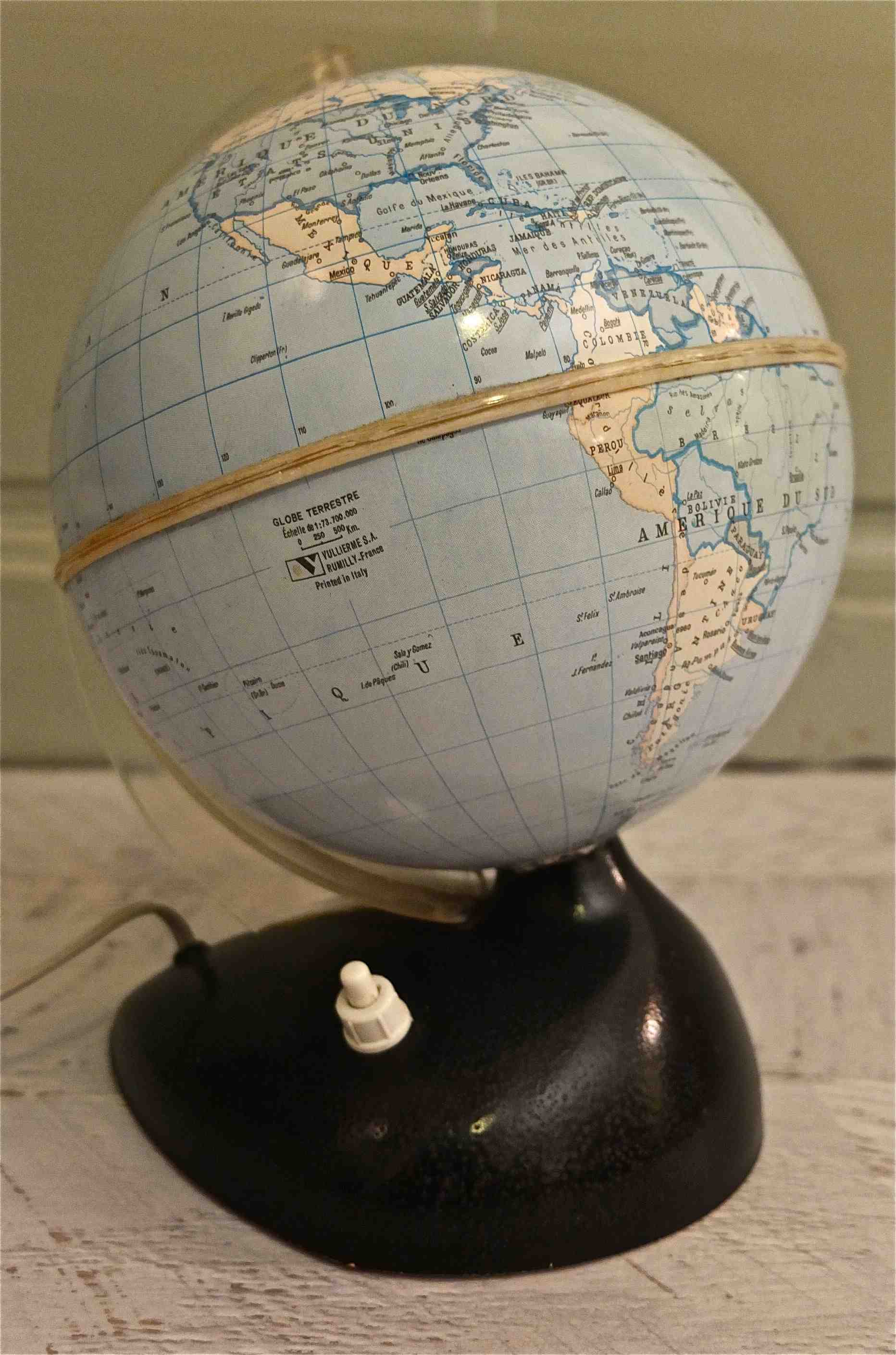 Slavia vintage mappe monde lumineux des années 60