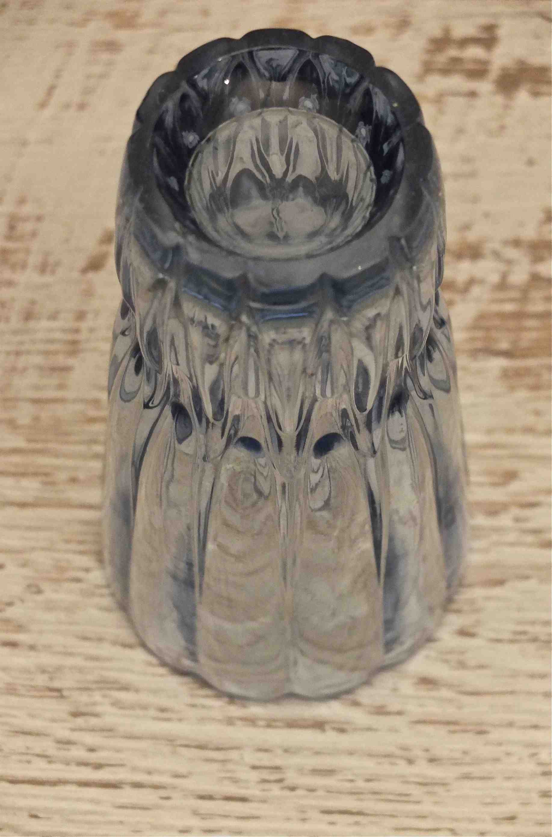 vase en verre des annees 60 bleu onde slavia vintage