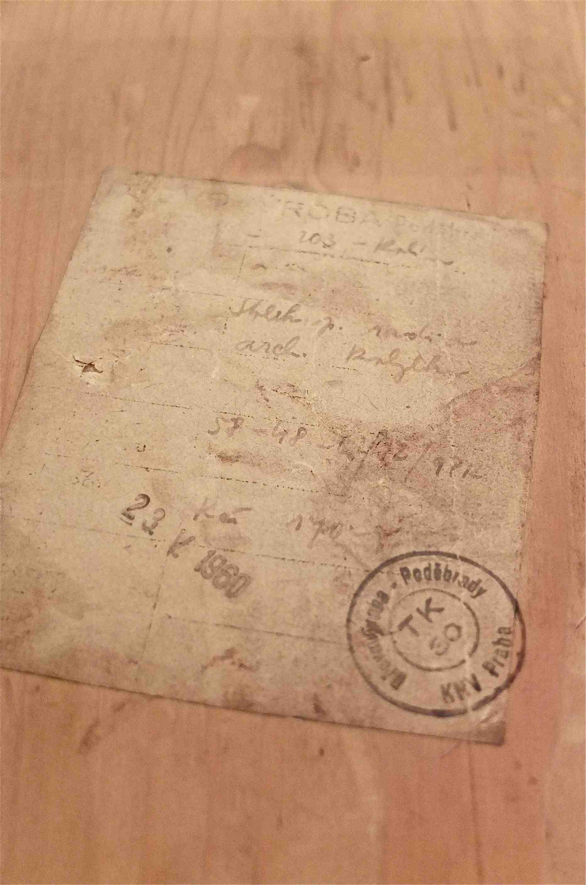 Slavia vintage petite table des années 60 tchécoslovaque étiquette d'origine modèle "<symetria"