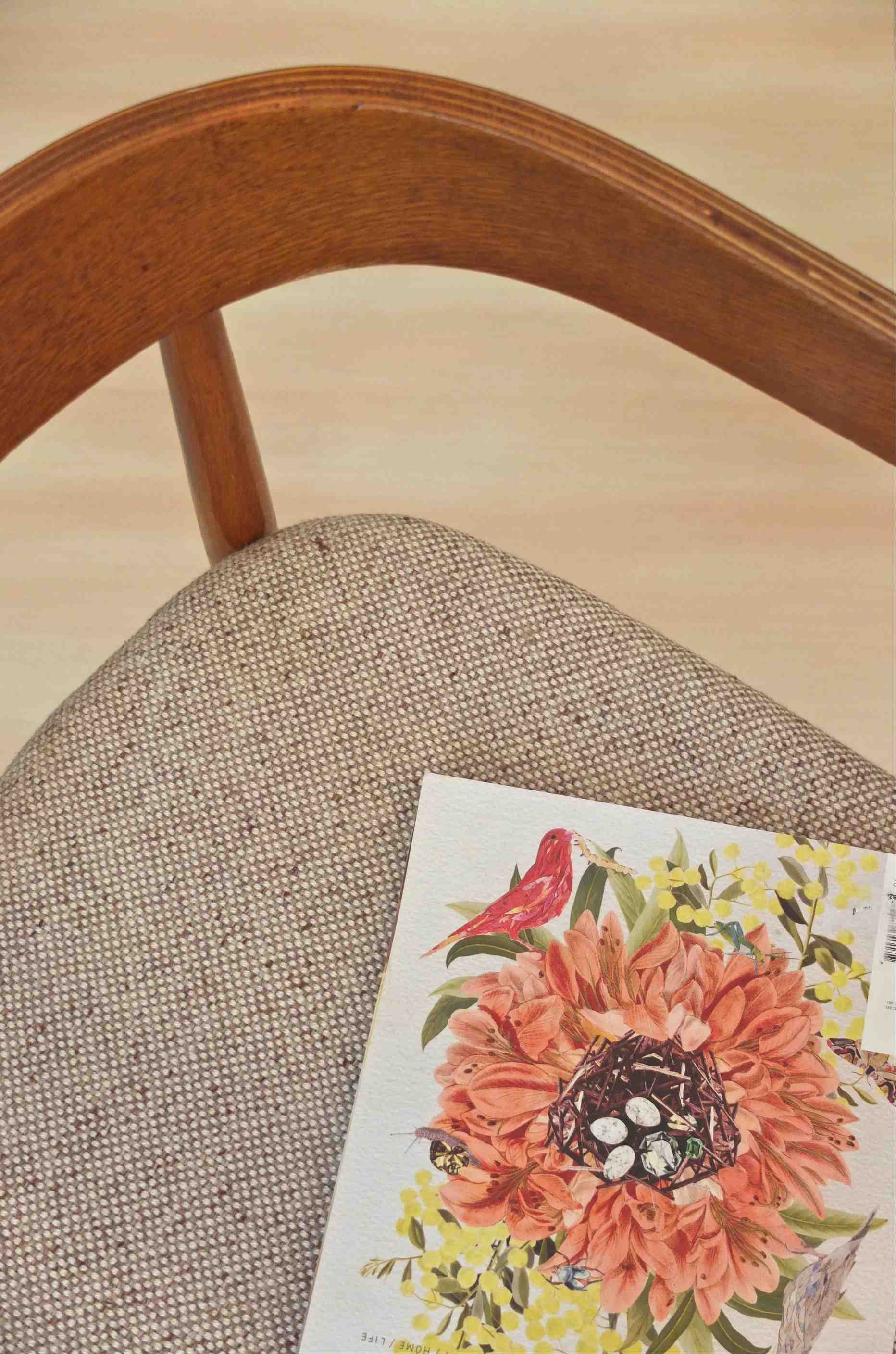 fauteuil de style scandinave midcentury dossier en bois courbe Cocoon slavia vintage