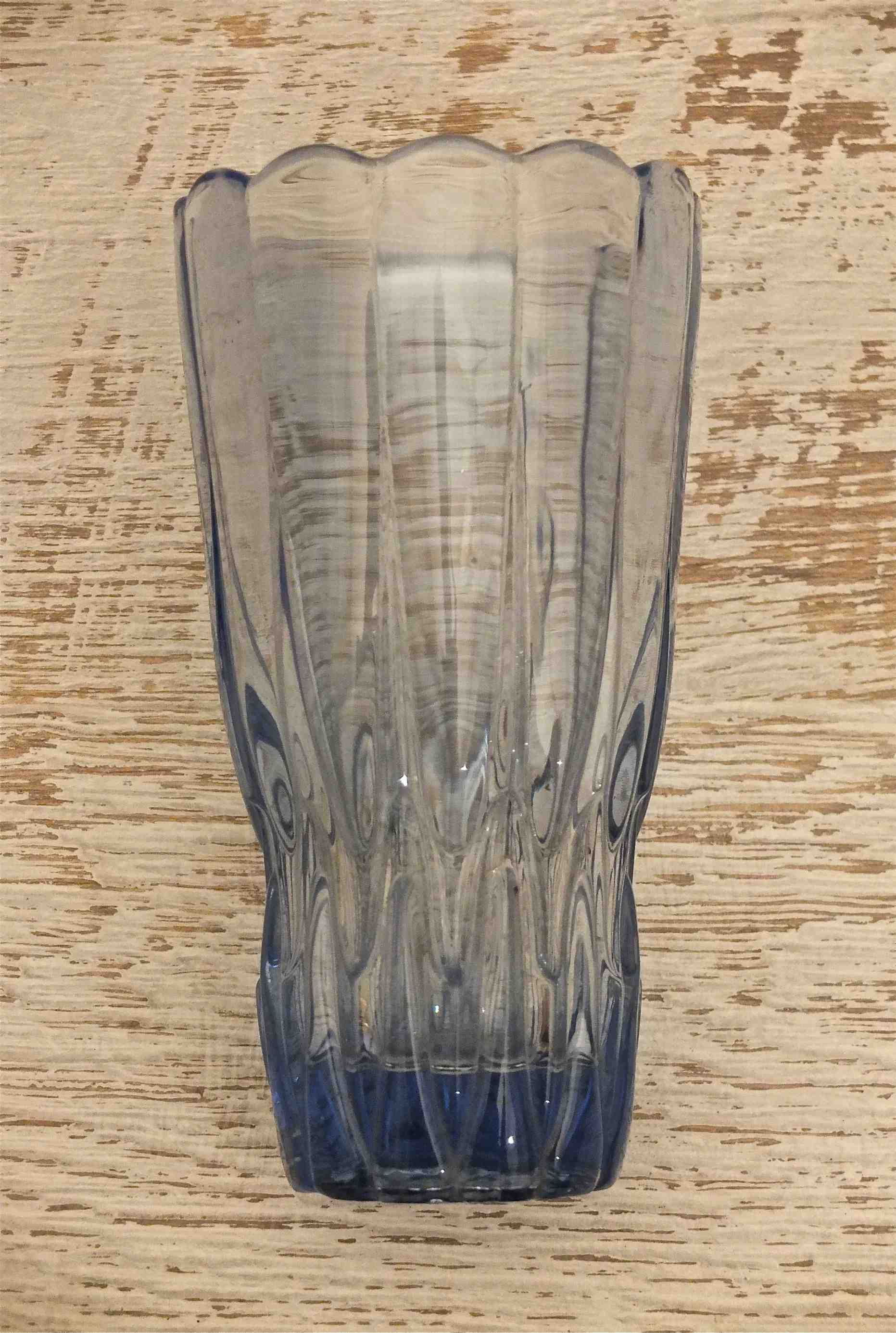 vase en verre des annees 60 Onde slavia vintage