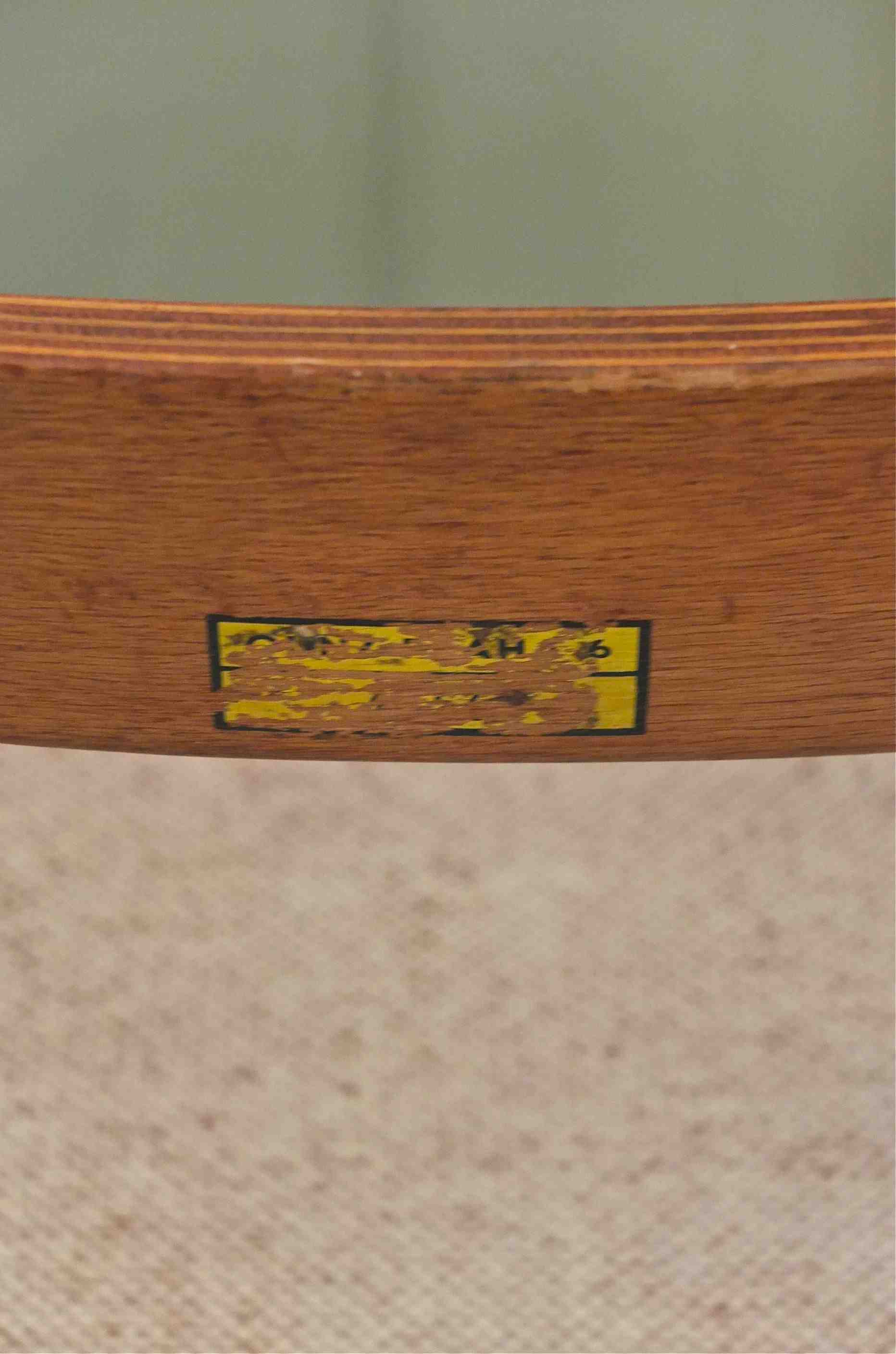 fauteuil scandinave midcentury dossier bois cocoon slavia vintage 14