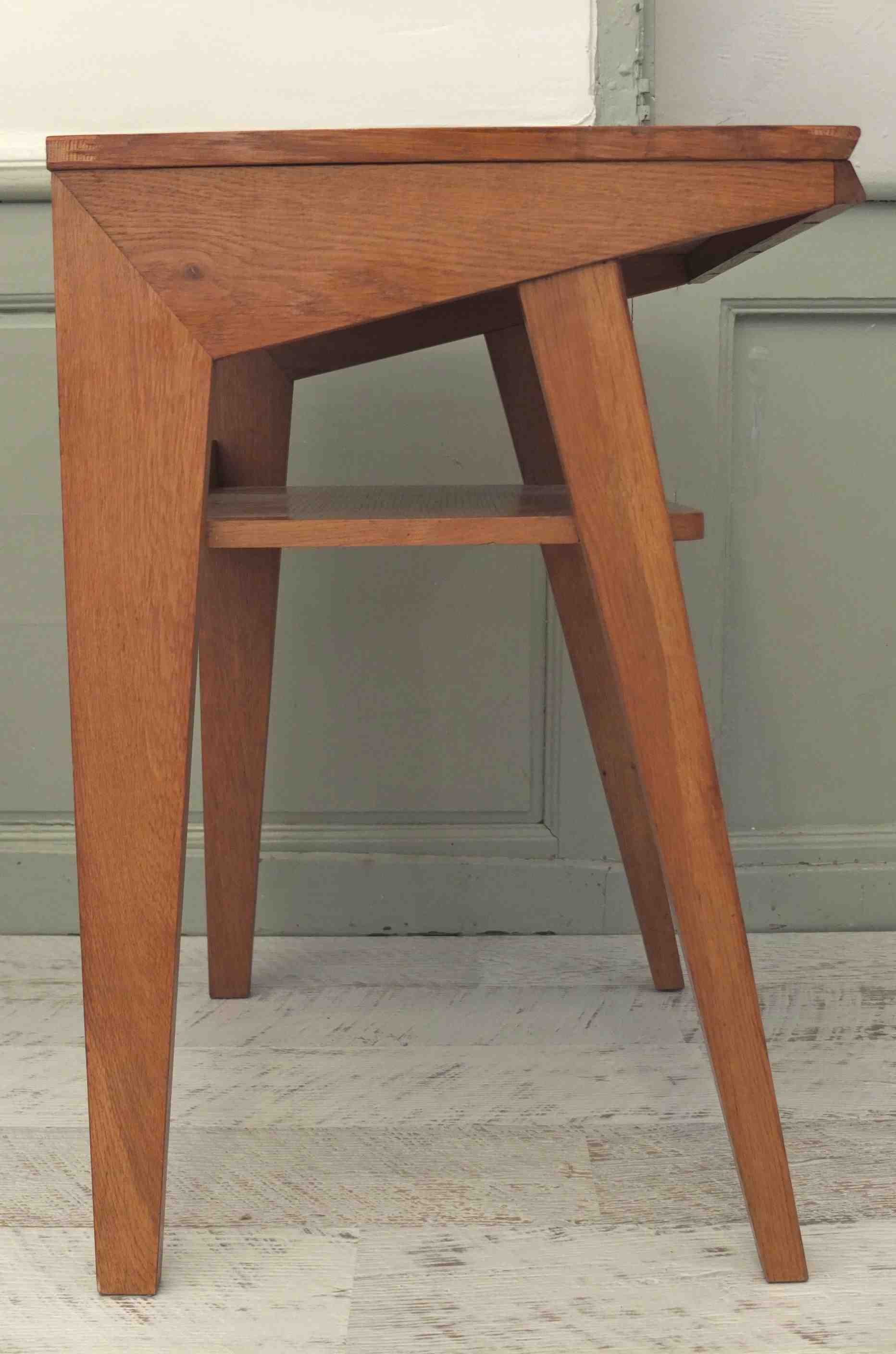 petite table bois pieds compas annees 60 "Angular" Slavia Vintage 8