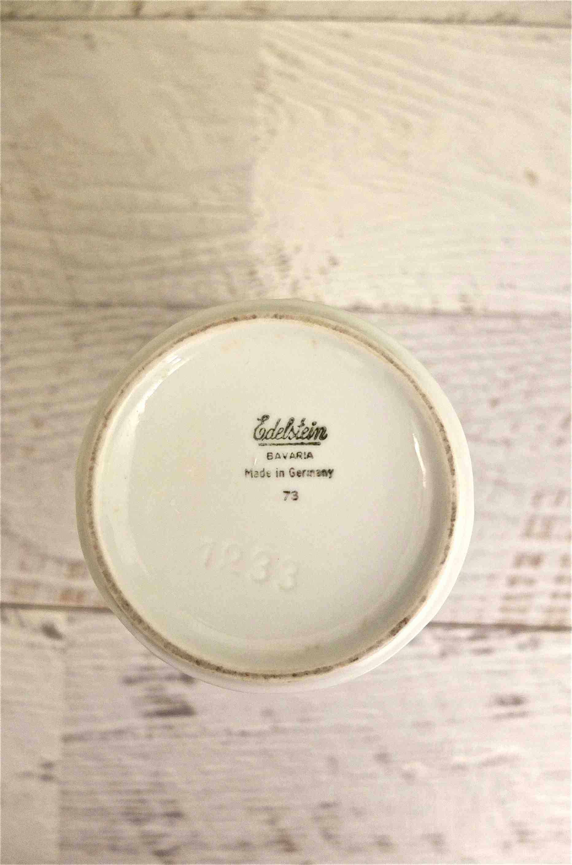 Slavia vintage inscription vase blanc allemand Ulma