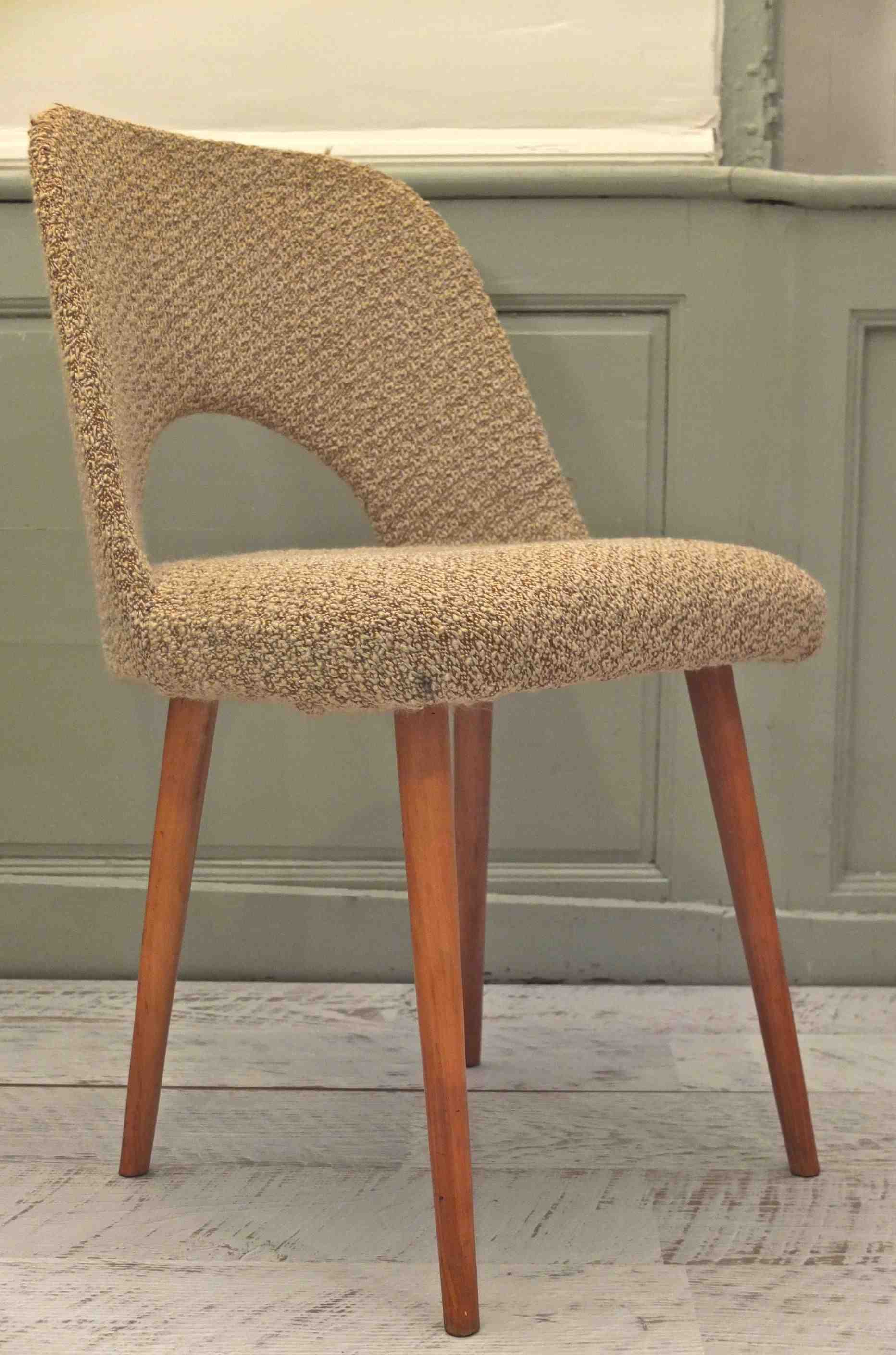 fauteuil midcentury de style pierre guariche Ton Thonet ivory slavia vintage 