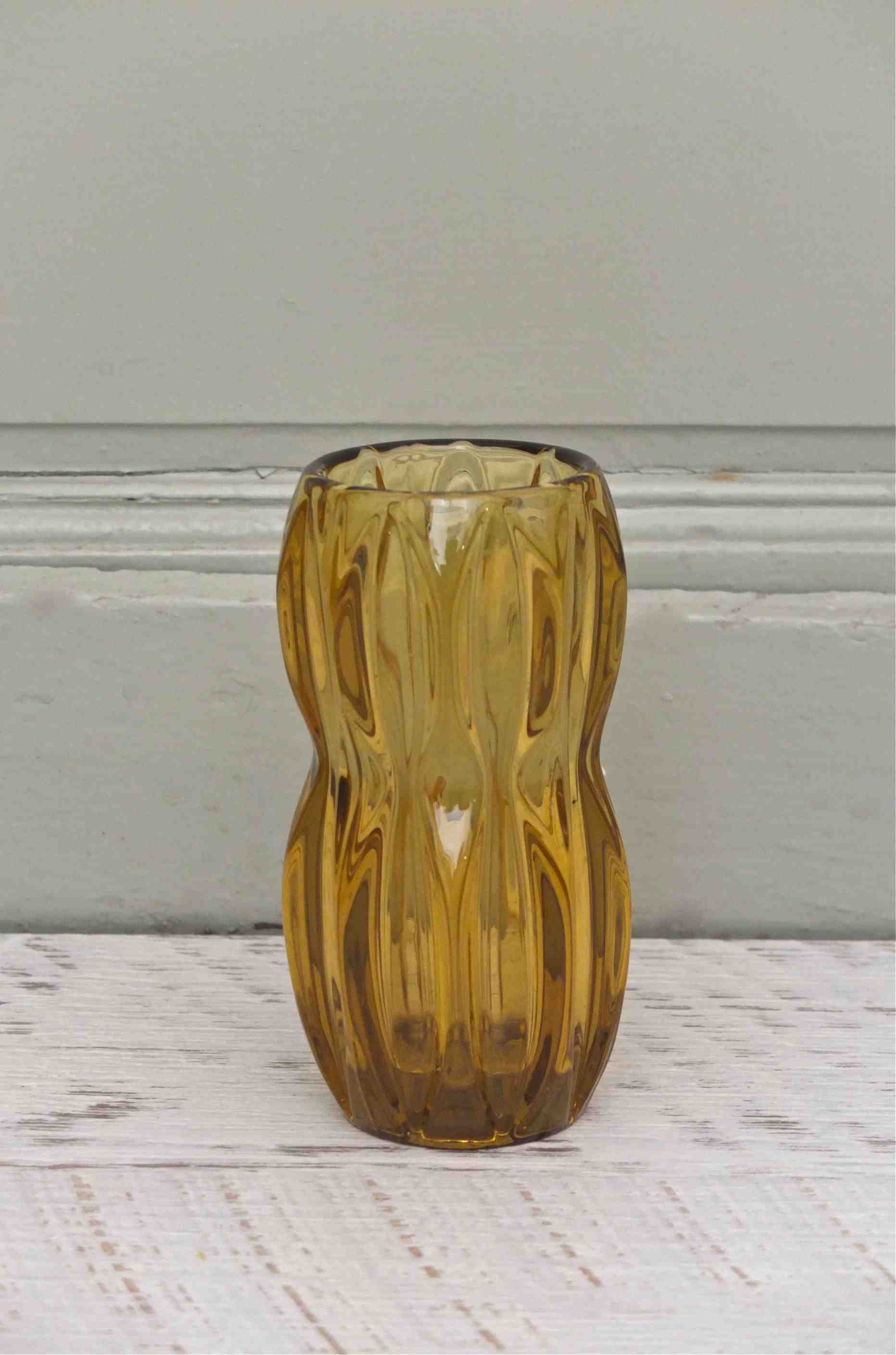 vase des annees 60 couleur ambre slavia vintage 2