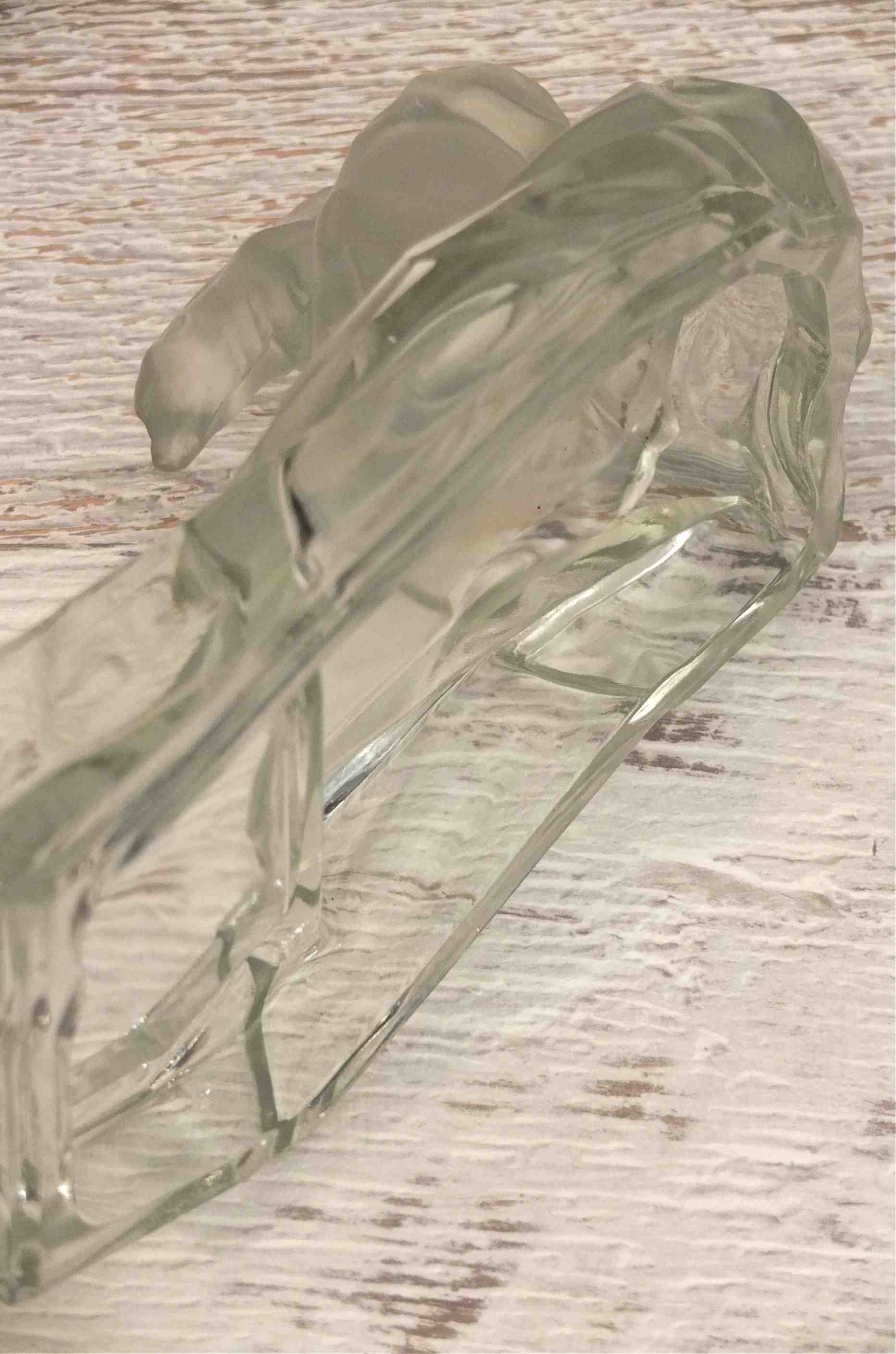 Slavia Vintage ours polaire en verre aux lignes Art Deco "Arctique" moule