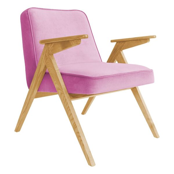 fauteuil bunny _ 366 concept_ fauteuil pieds compas_ velvet _velours rose_slavia vintage