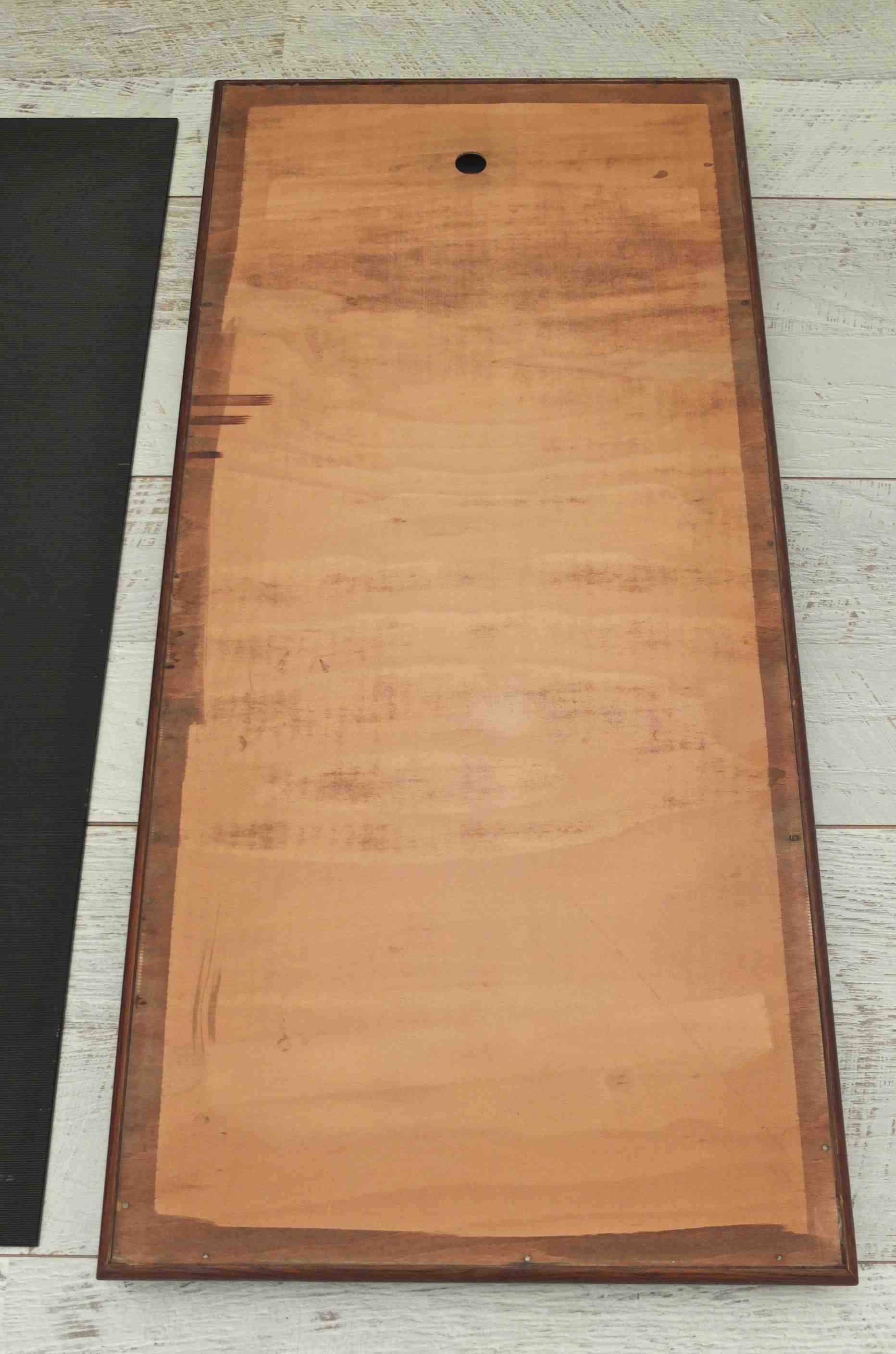 Slavia Vintage table basse vintage en bois et verre noir des années 60 style scandinave modèle "B58" plateau en bois