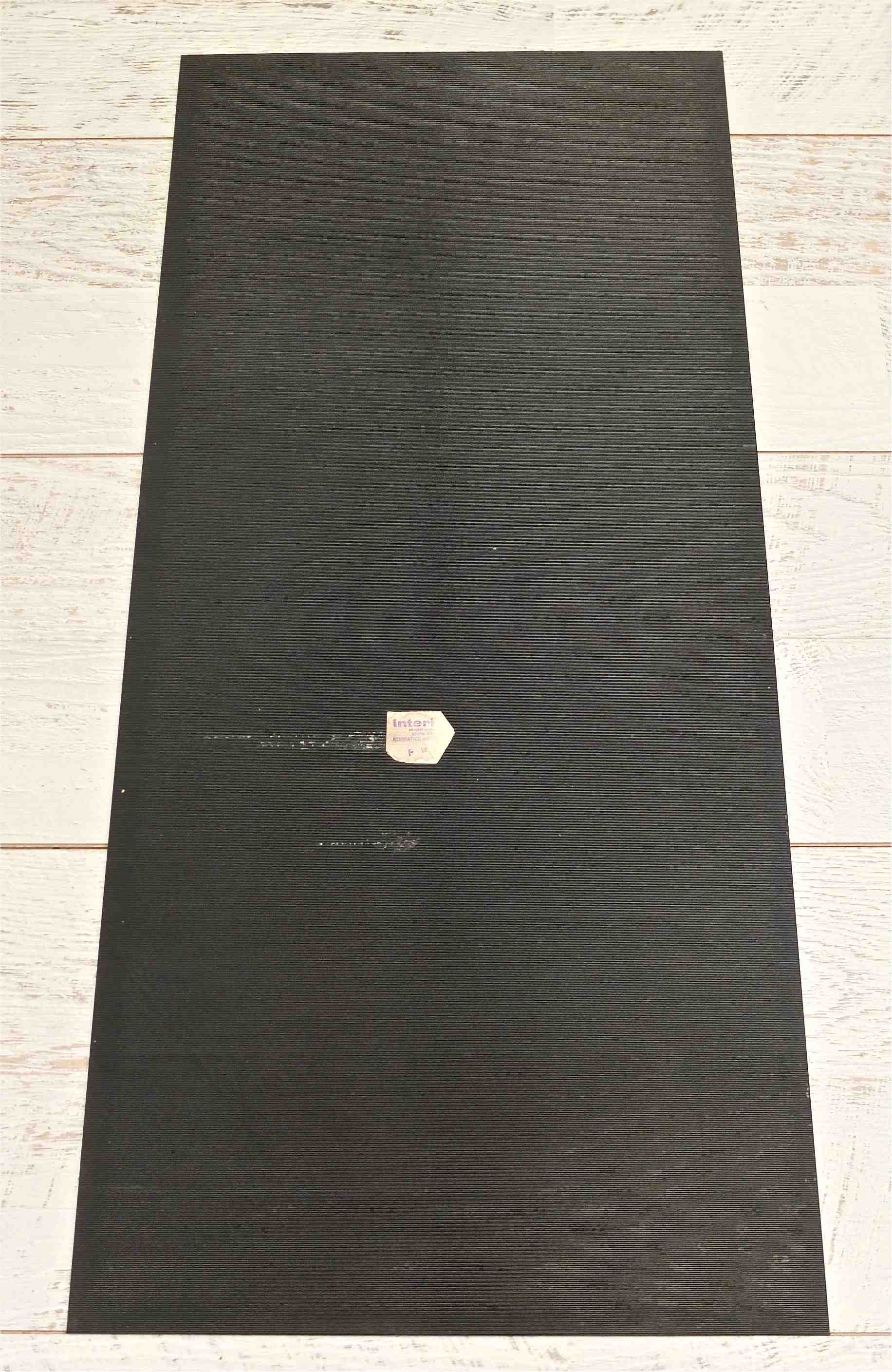 Slavia Vintage table basse vintage en bois et verre noir des années 60 style scandinave modèle "B58"  partie arrière de la plaque en verre