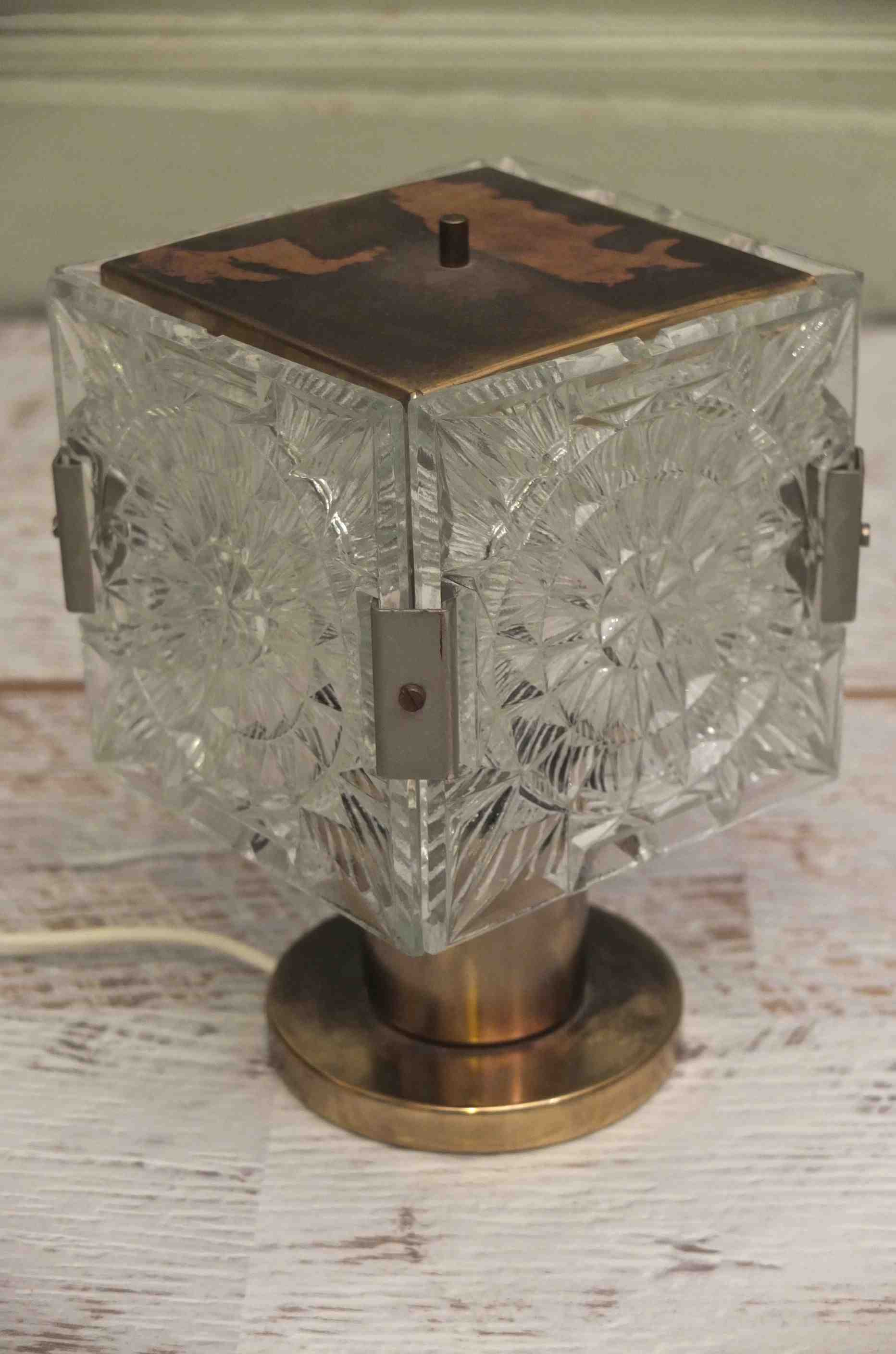 Slavia Vintage lampe des années 80 en verre modèle "Glasnost" photo générale