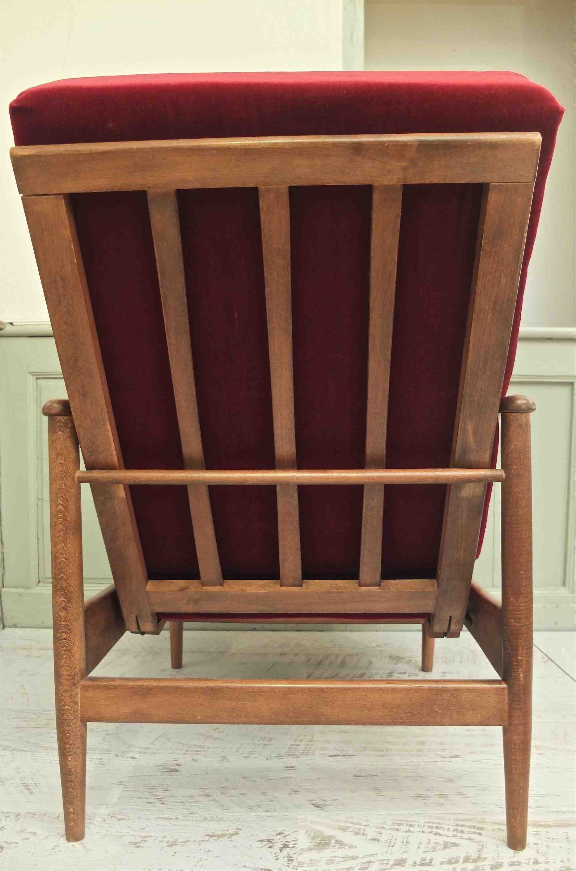 Slavia vintage dossier fauteuil des années 50 vintage modèle Winnipeg