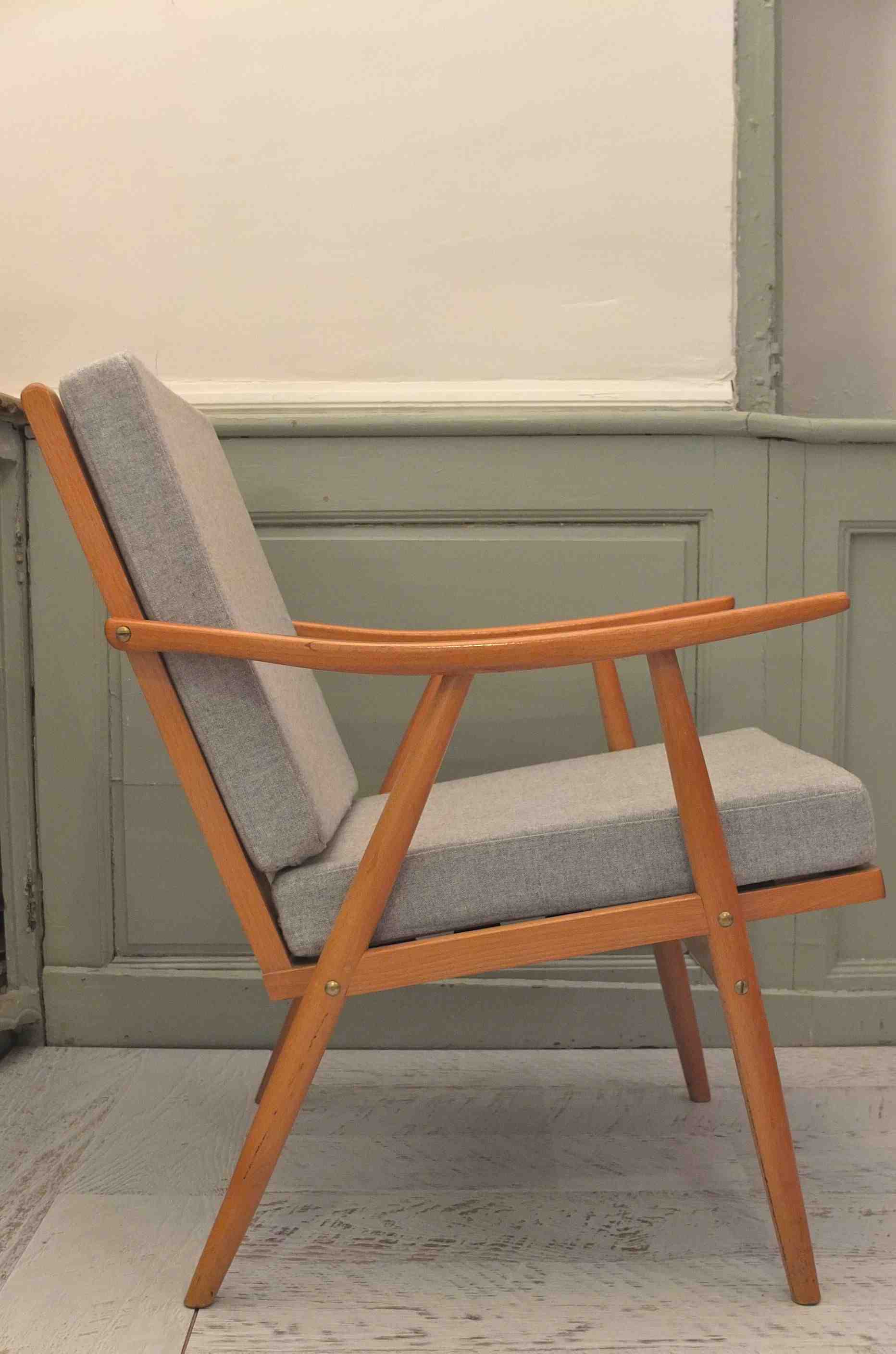 fauteuil scandinave vintage "liv" slavia vintage 13