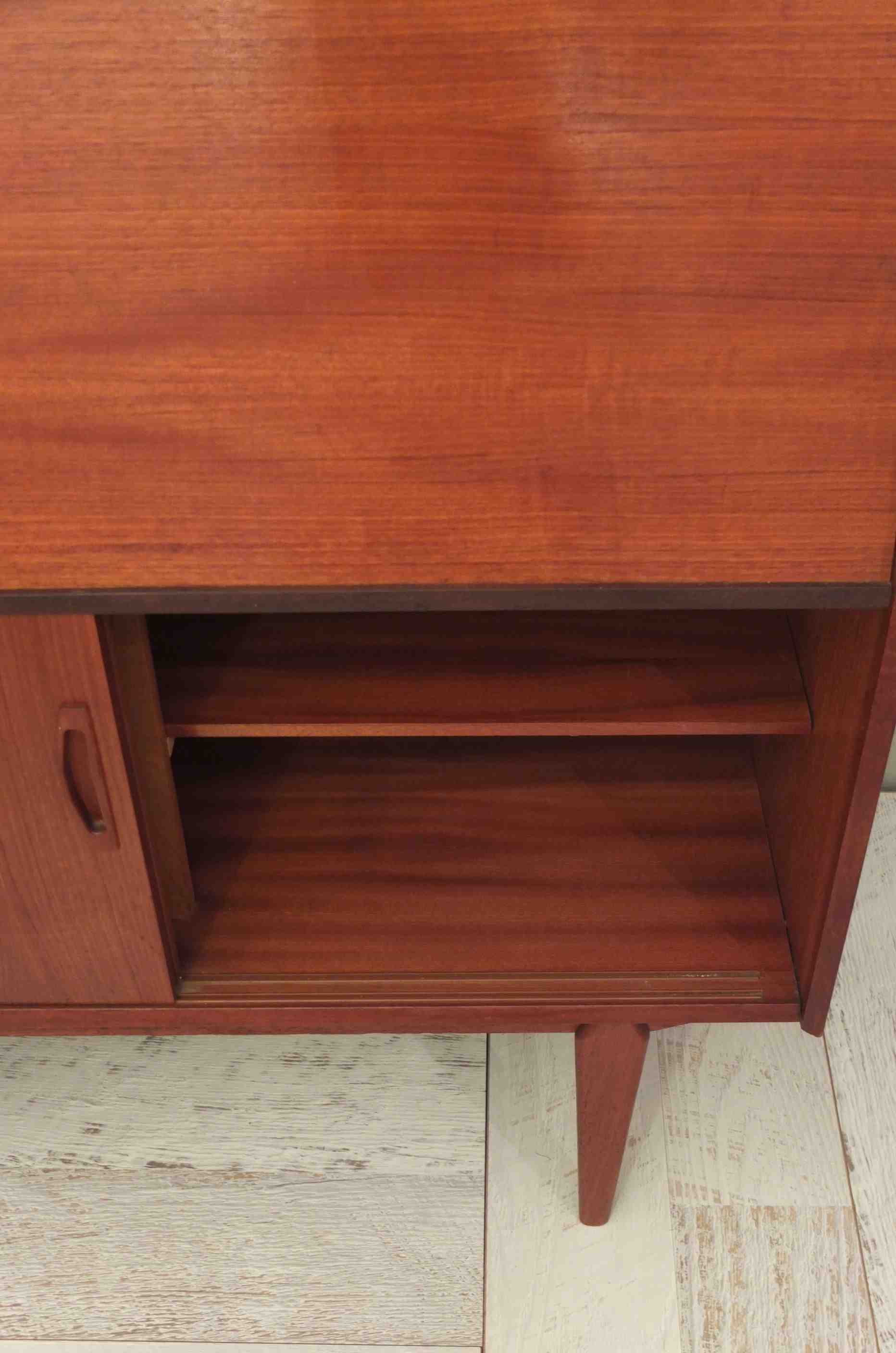 Slavia Vintage secrétaire en teck des années 60 modèle "Rotterdam" style scandinave module de rangement