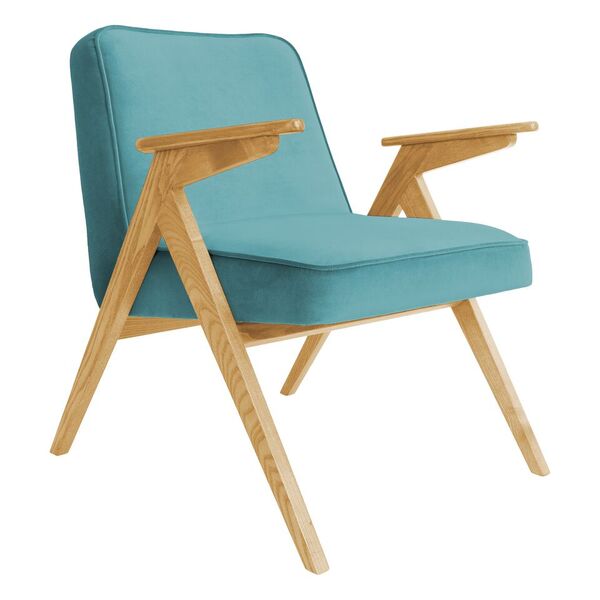 fauteuil bunny _ 366 concept_ fauteuil pieds compas_ velvet _velours turquoise_slavia vintage