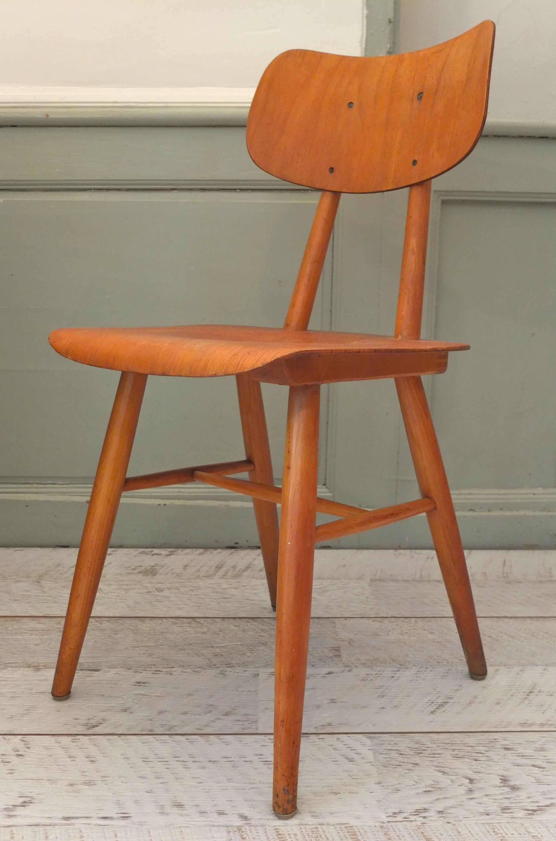 chaise mid-century Air Ton pieds compas Slavia Vintage 6