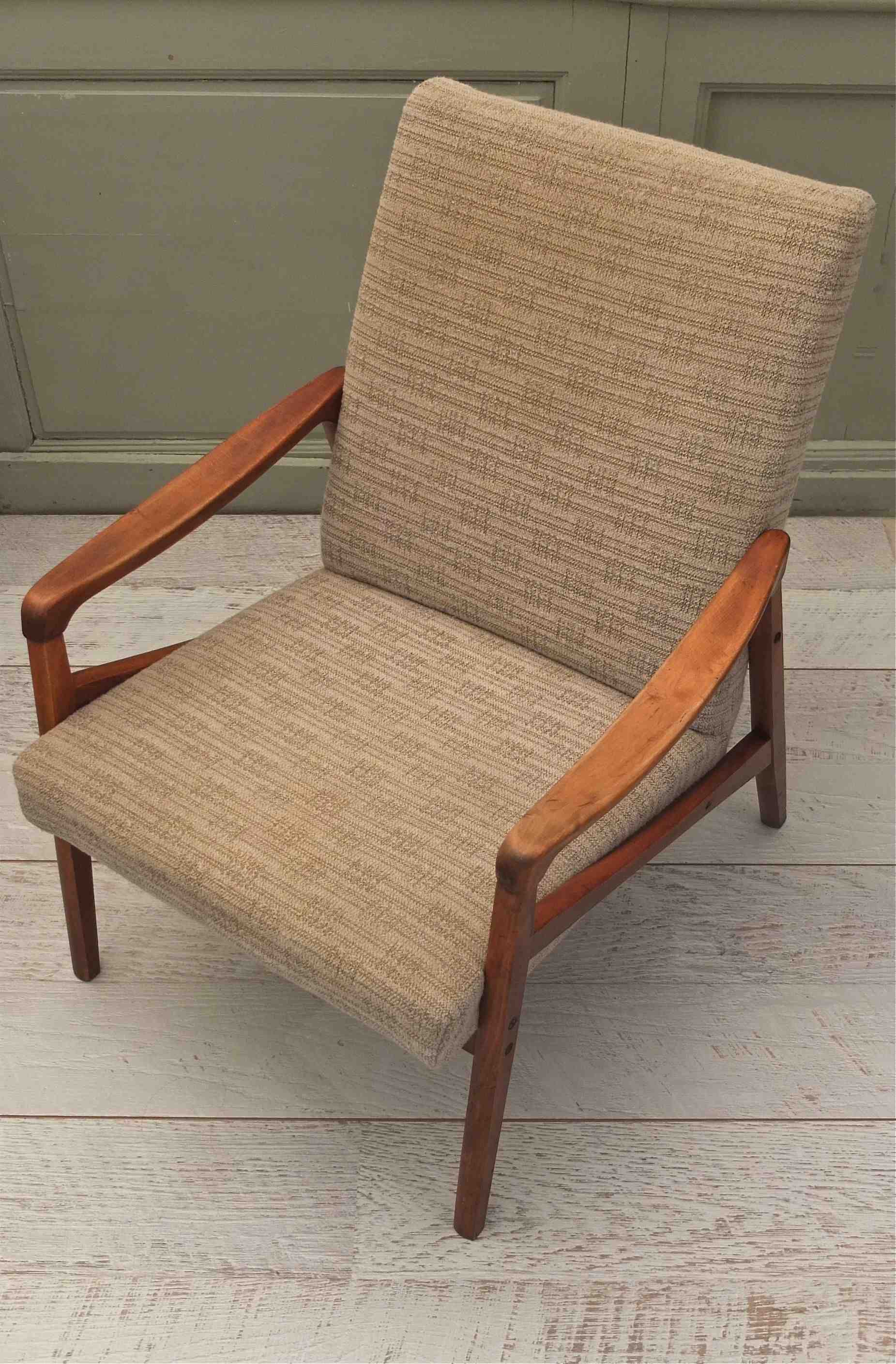Slavia Vintage fauteuil de style scandinave des années 50 modèle Nyborg "vue d'en haut"