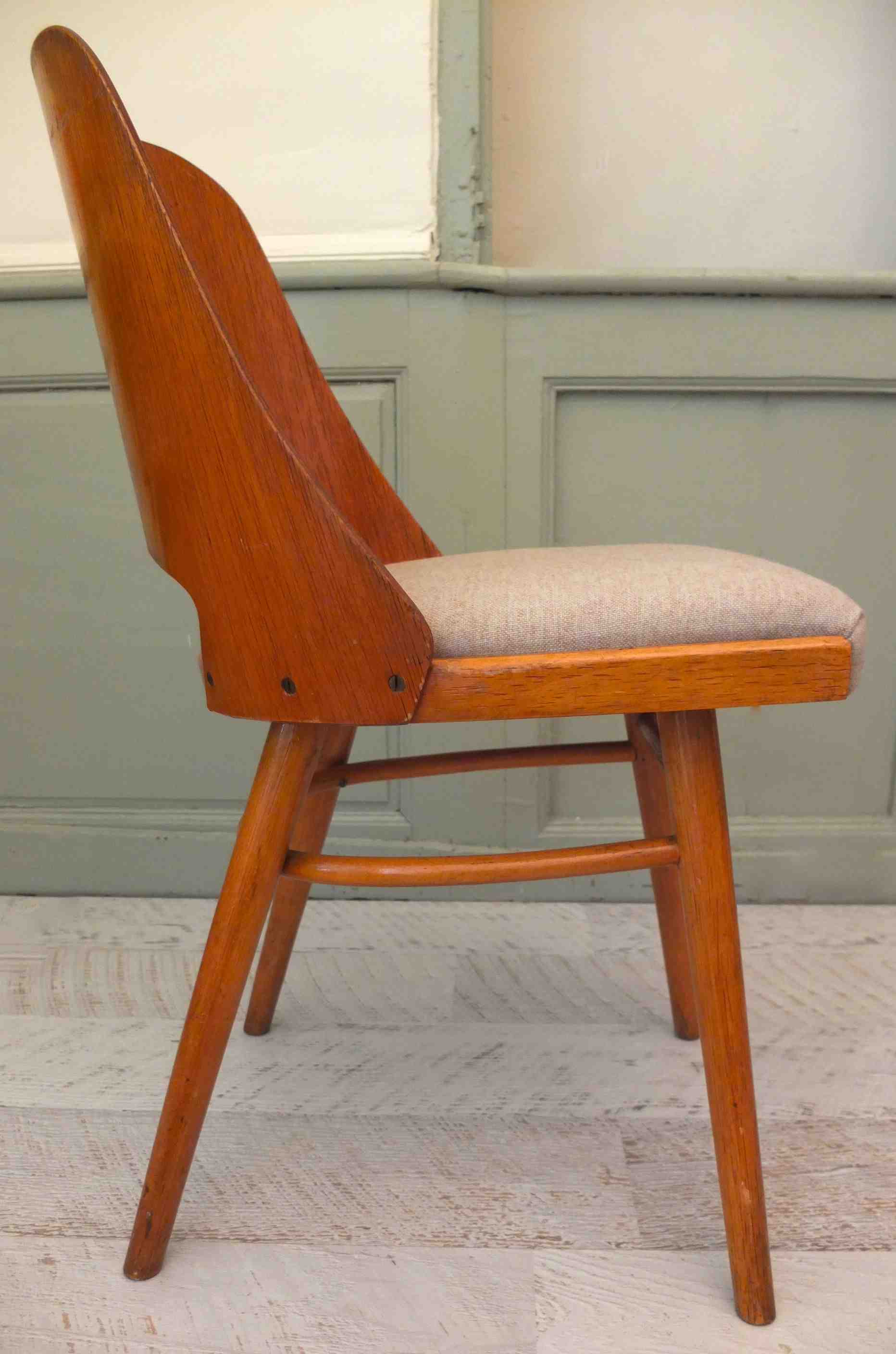 Chaise TON Thonet dossier en bois courbé  Baumann Arco III Slavia Vintage 5