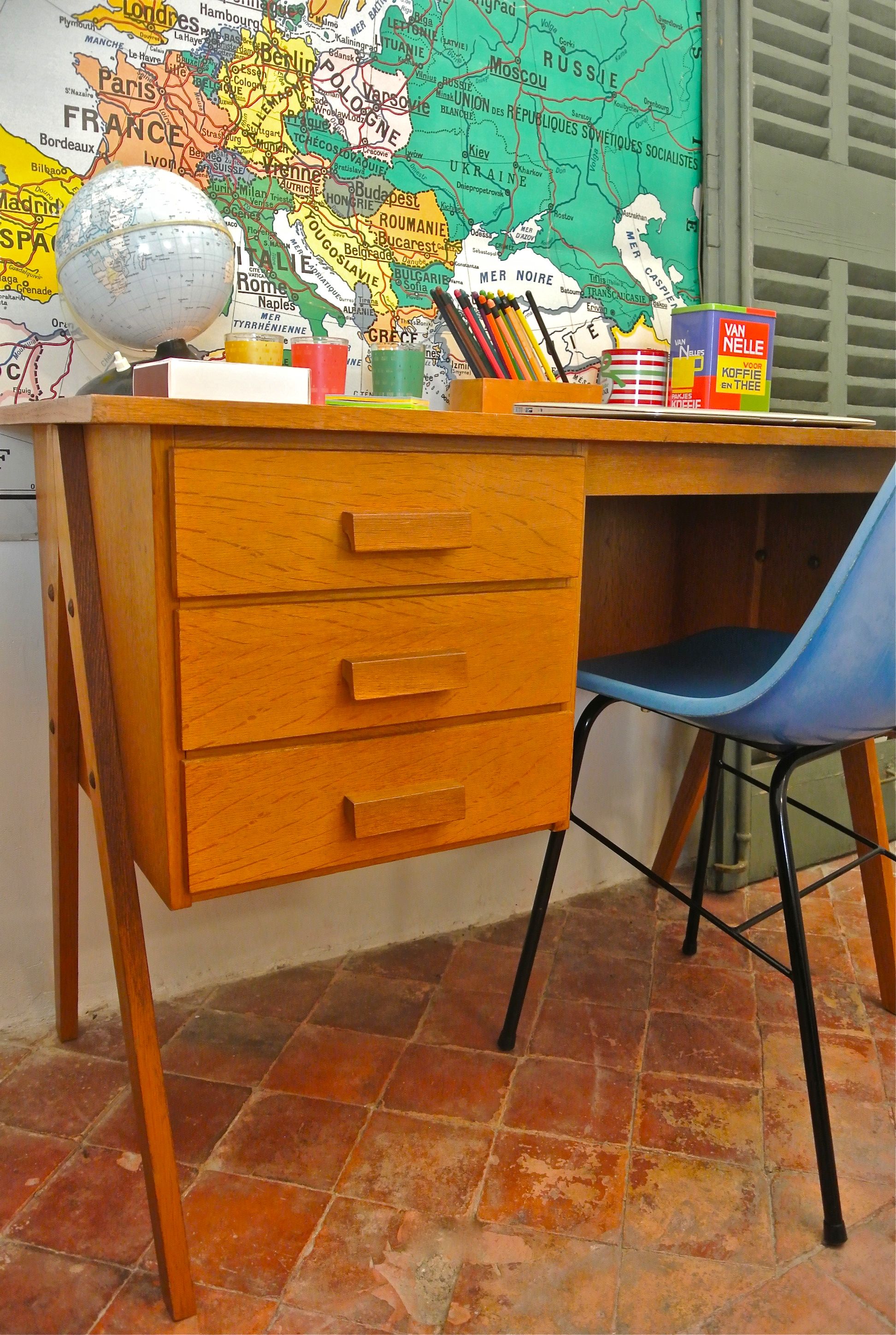 Slavia vintage bureau années 50 Architekt