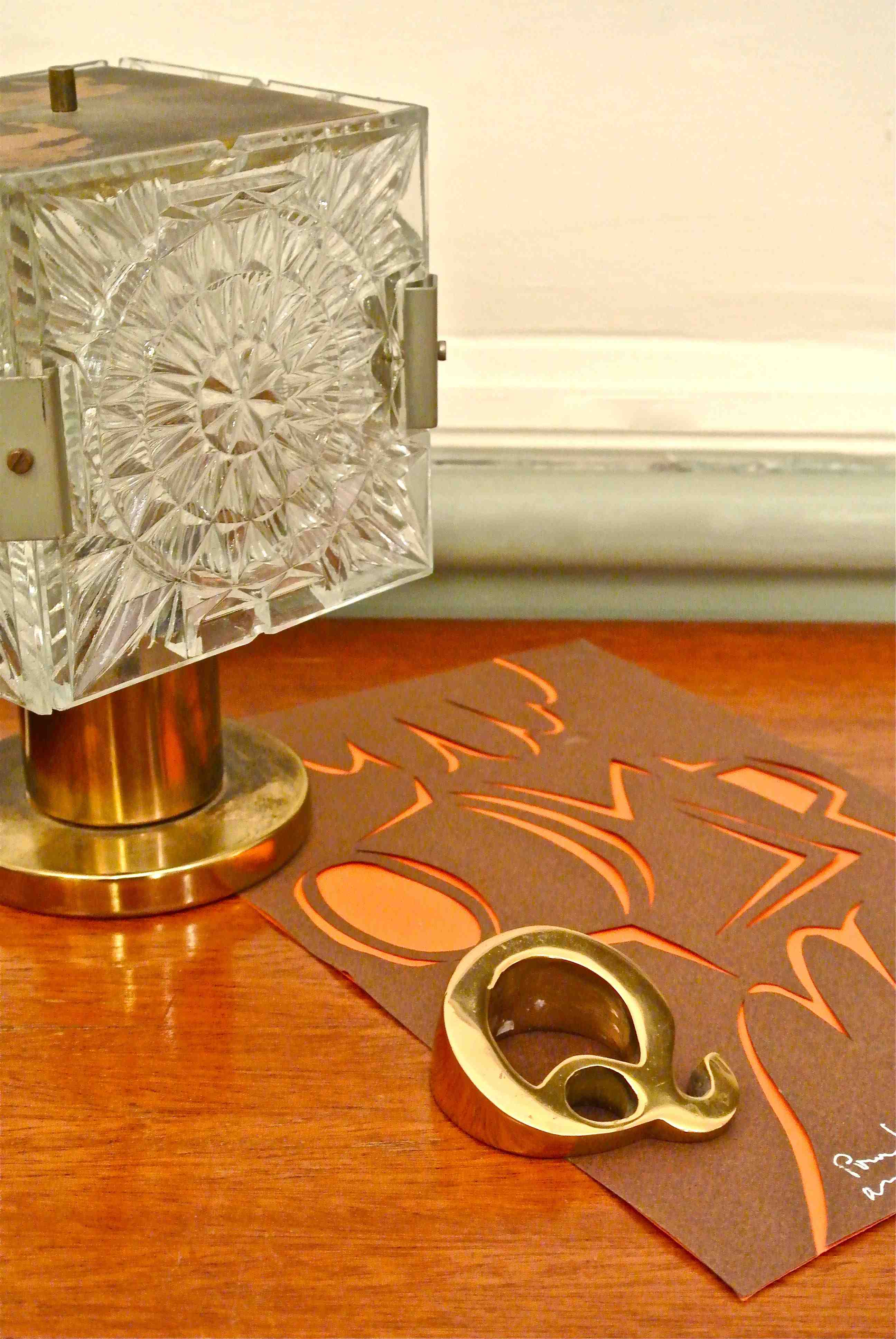 Slavia Vintage lampe vintage en verre des années 80 modèle "Glasnost"