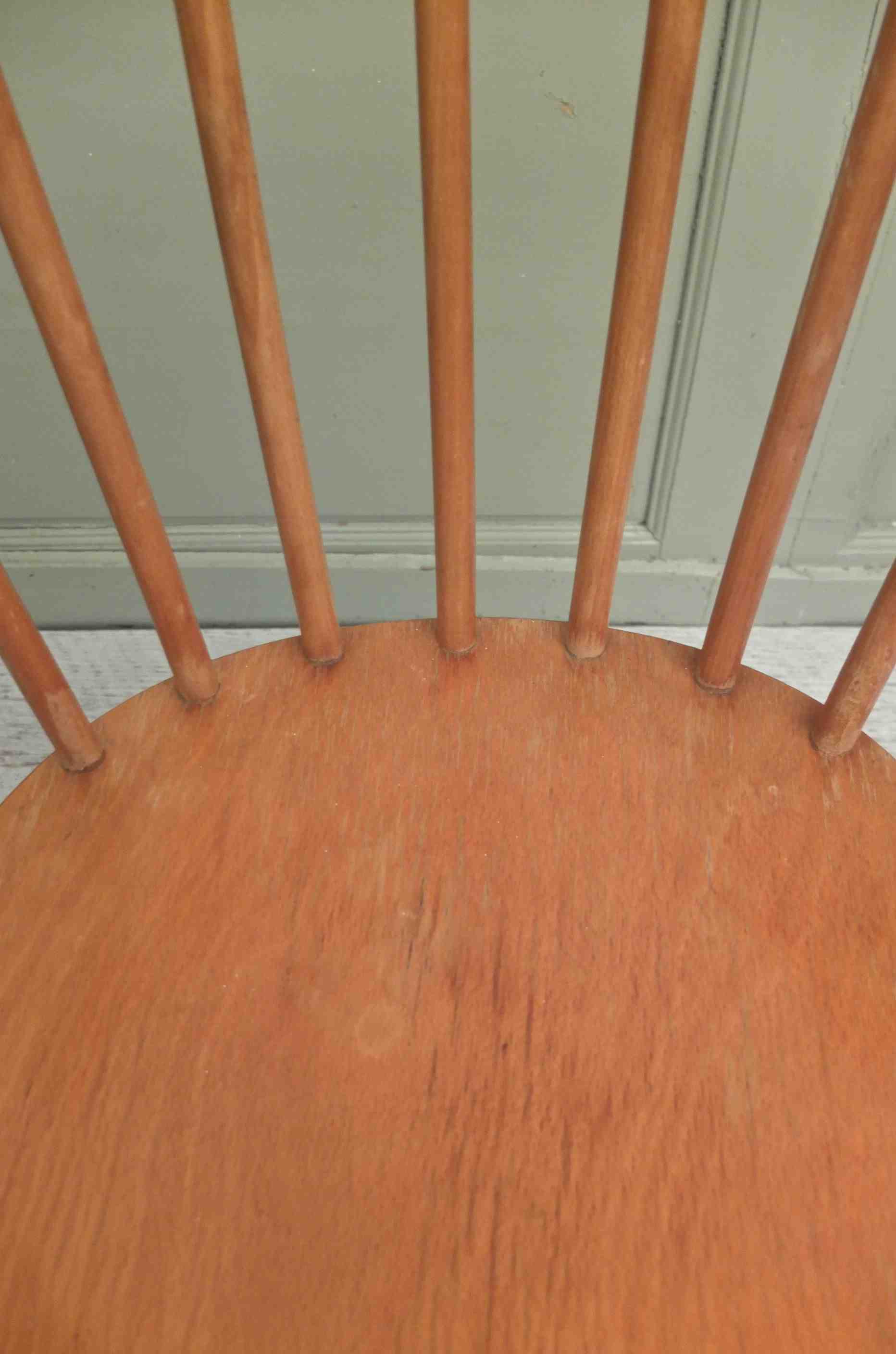 Slavia vintage chaise à barreaux en bois vintage années 50 modèle "Big Sur"