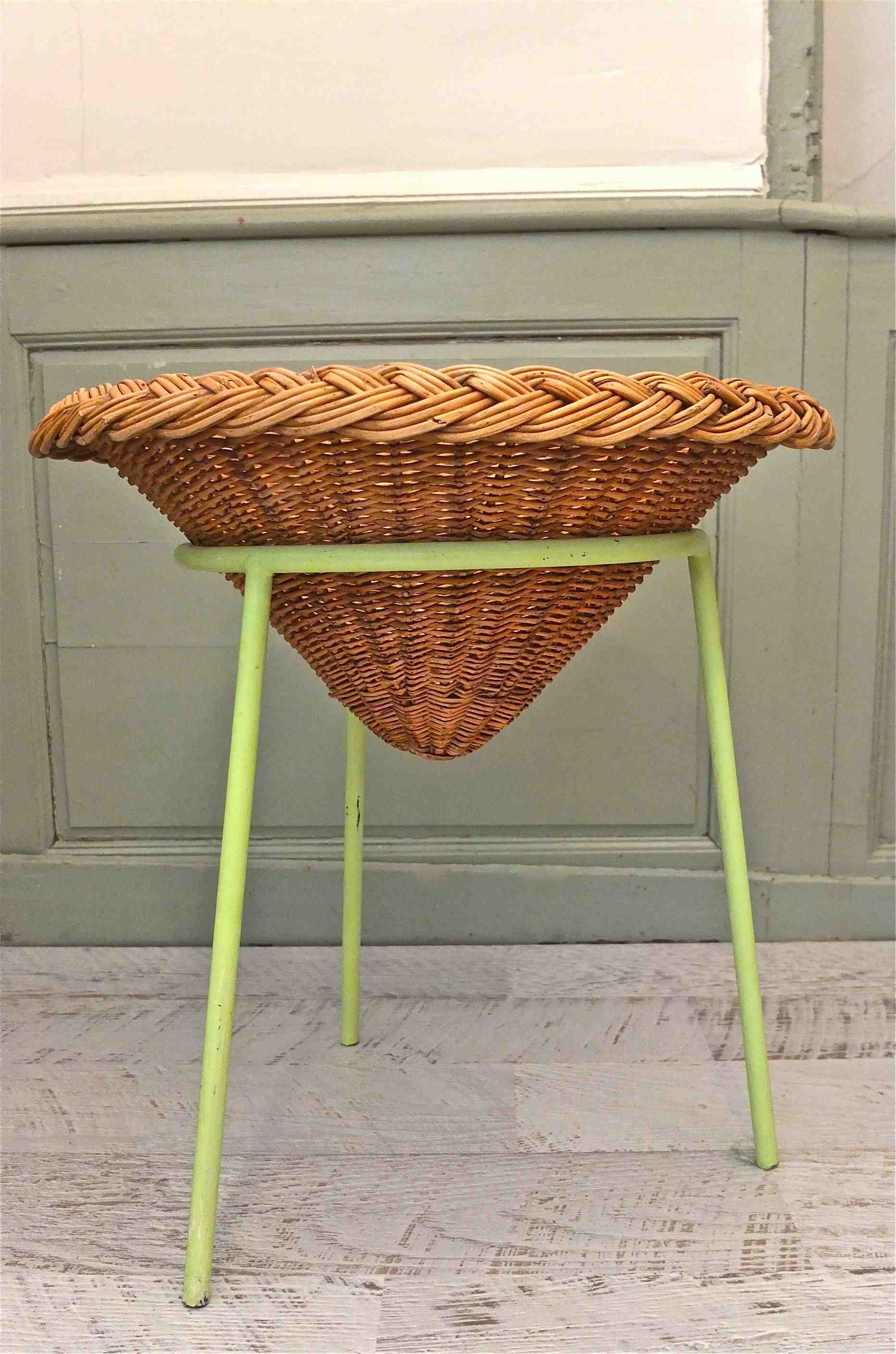 Slavia vintage porte-magazines rotin Palm Springs