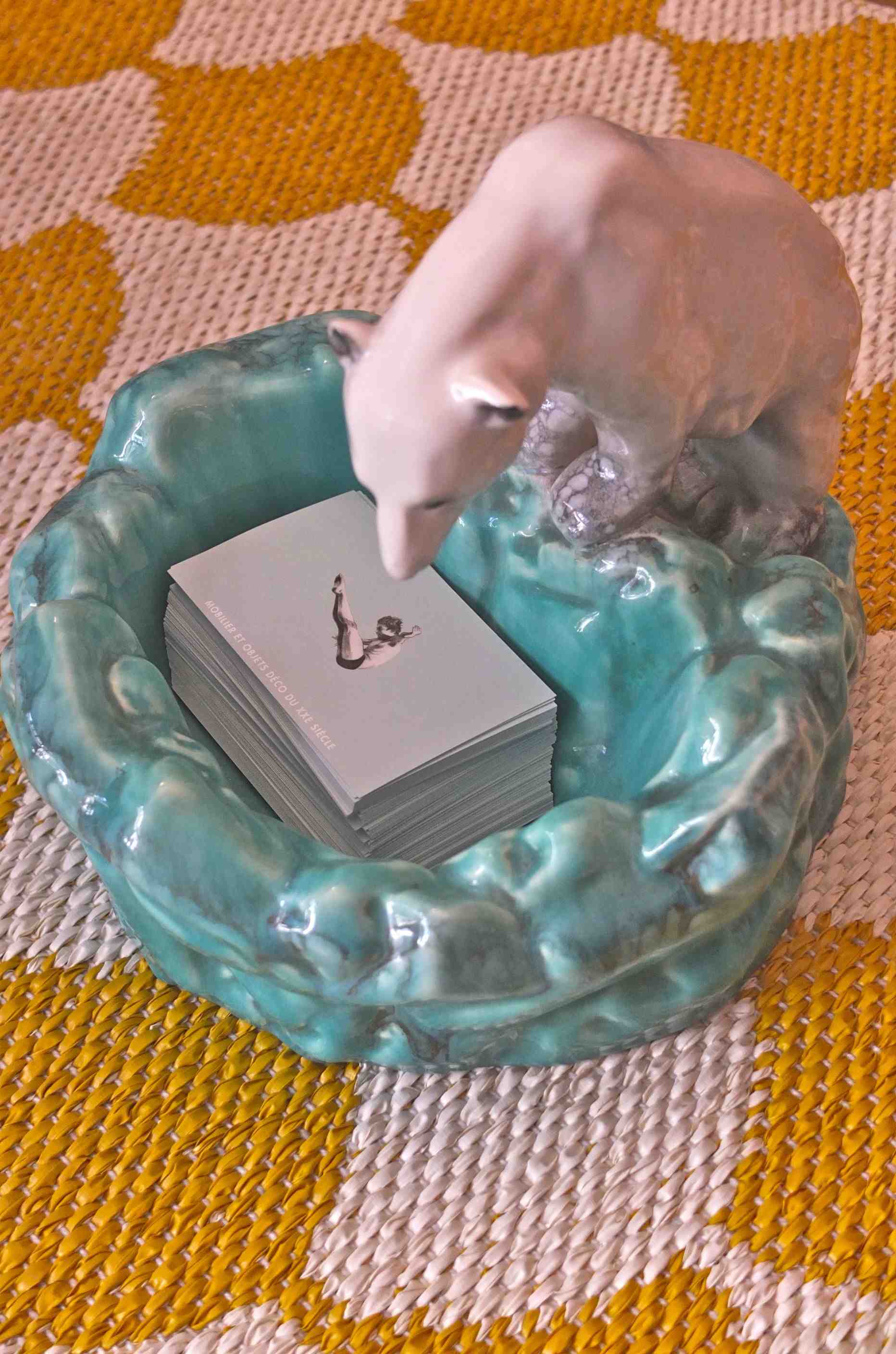 Slavia Vintage ours polaire en porcelaine des annees 60 "Eskimo"