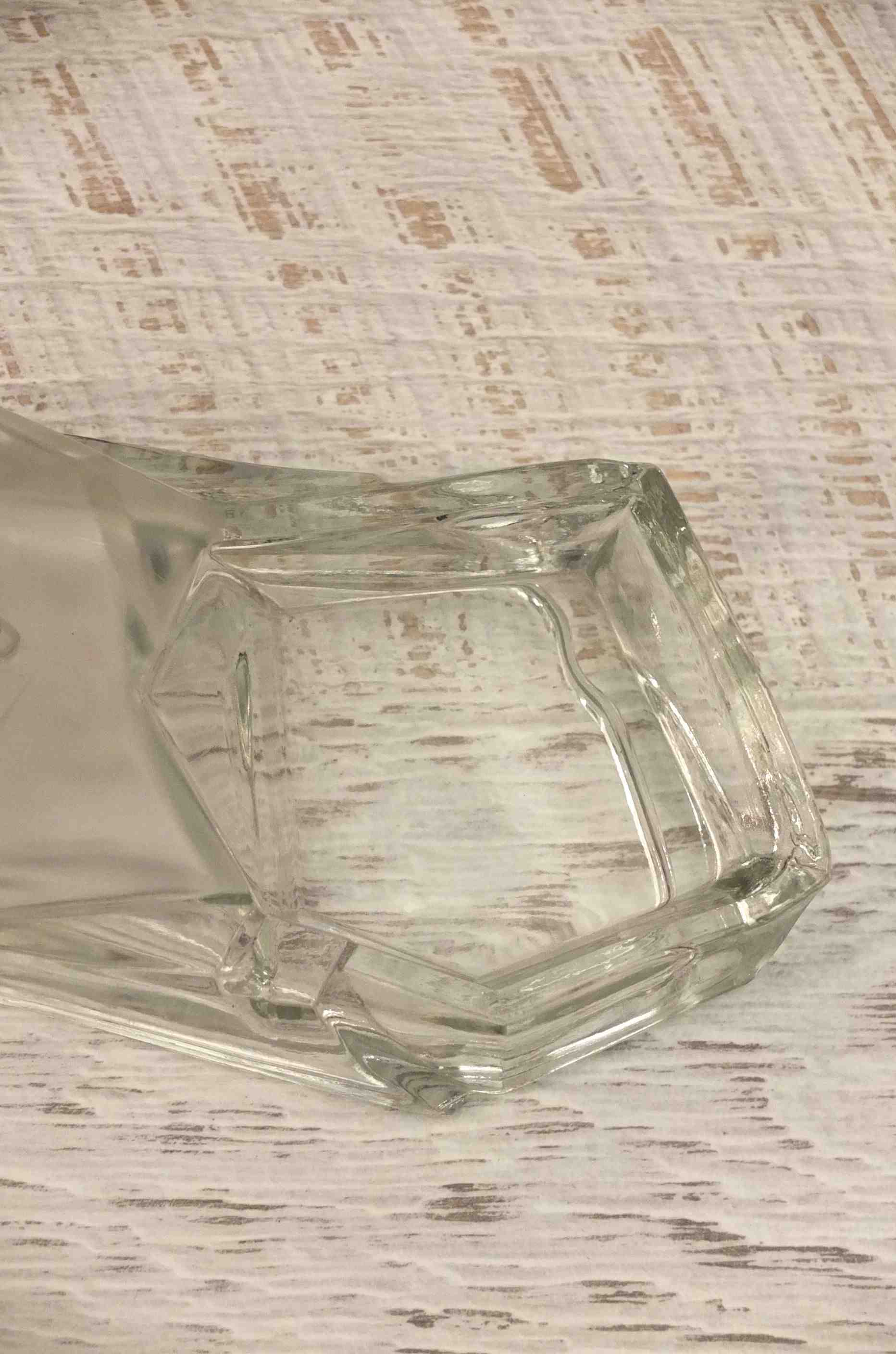 Slavia Vintage ours polaire en verre aux lignes Art Deco "Arctique" detail 