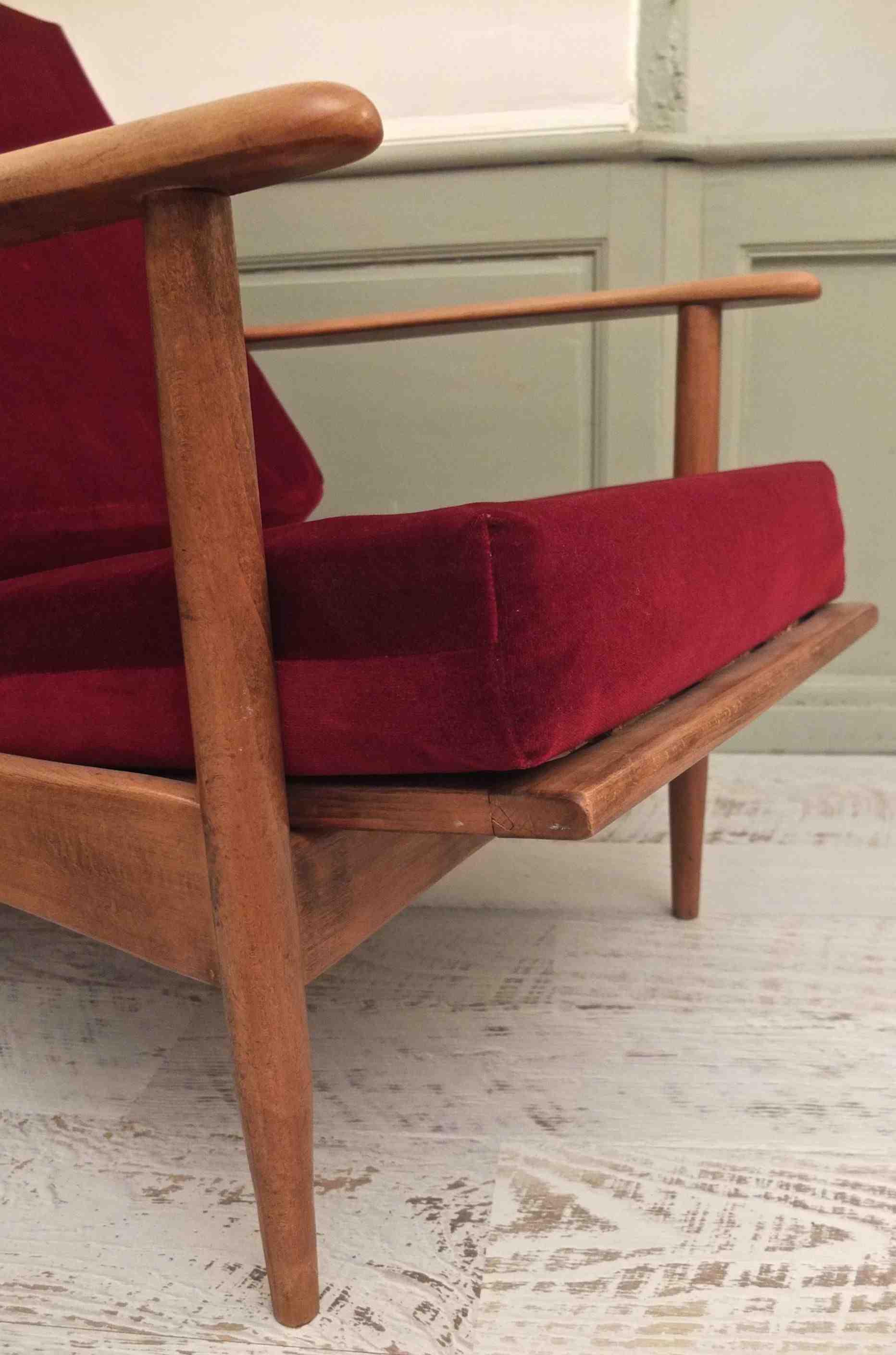 Slavia vintage fauteuil des années 50 vintage modèle "Winnipeg" photo angle