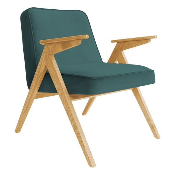 fauteuil bunny _ 366 concept_ fauteuil pieds compas_ velvet _velours ocean_slavia vintage