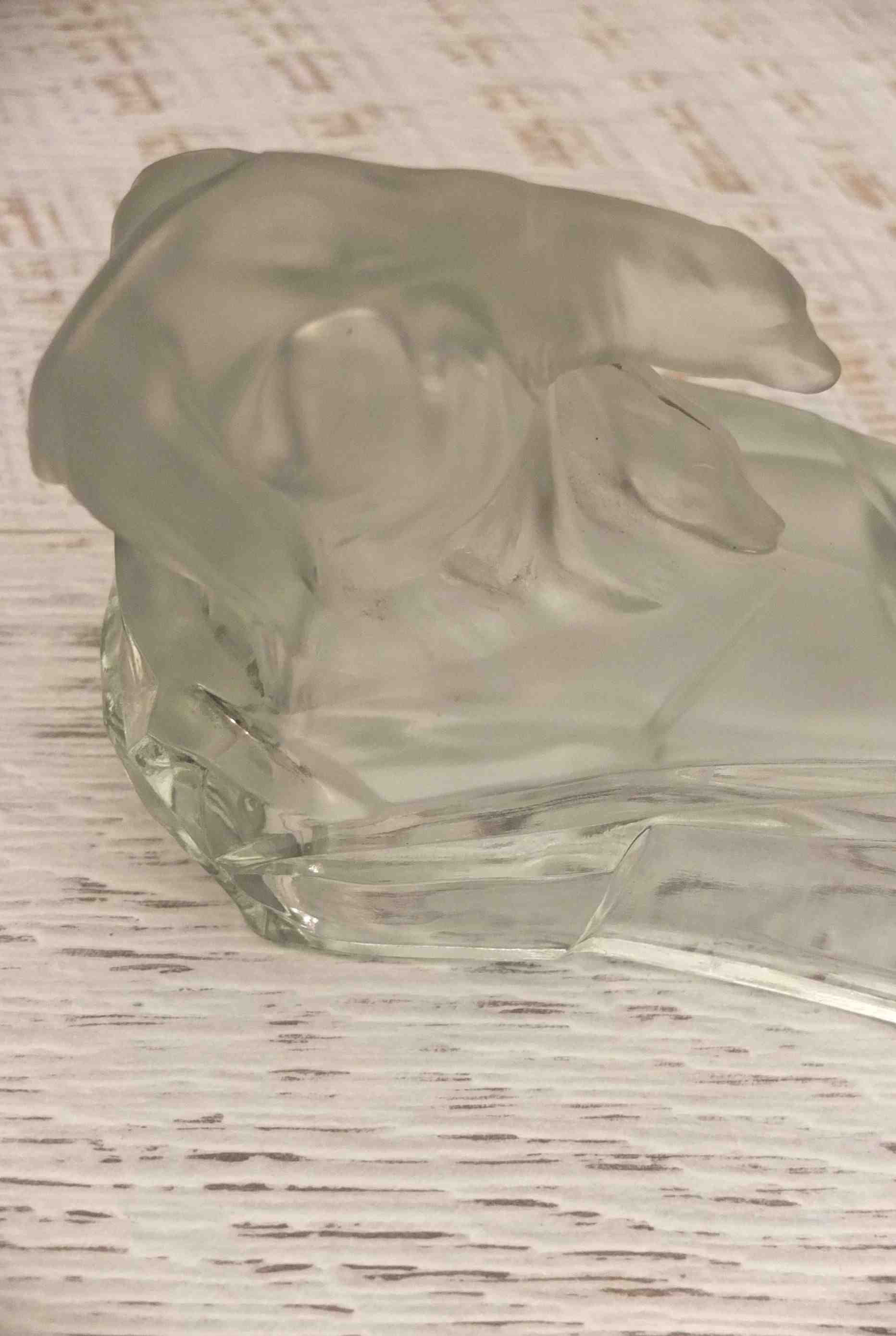 Slavia Vintage ours polaire en verre aux lignes Art Déco "Arctique"