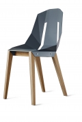 tabanda - chaise "Diago"  bleu gris - RAL 7031 - design polonais 