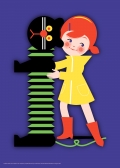 Affiche inspirée des jouets  de Libuse Niklova par l'illustratrice Marie Caillou - Chat 
