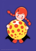 Affiche inspirée des jouets  de Libuse Niklova par l'illustratrice Marie Caillou - Ballon (jaune) 
