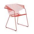 Fauteuil  GRID 55 - résille métal rouge 