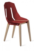 tabanda - chaise "Diago" rouge corail - RAL 3000 - design polonais 