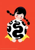 Affiche inspirée des jouets  de Libuse Niklova par l'illustratrice Marie Caillou - Ballon (blanc) 